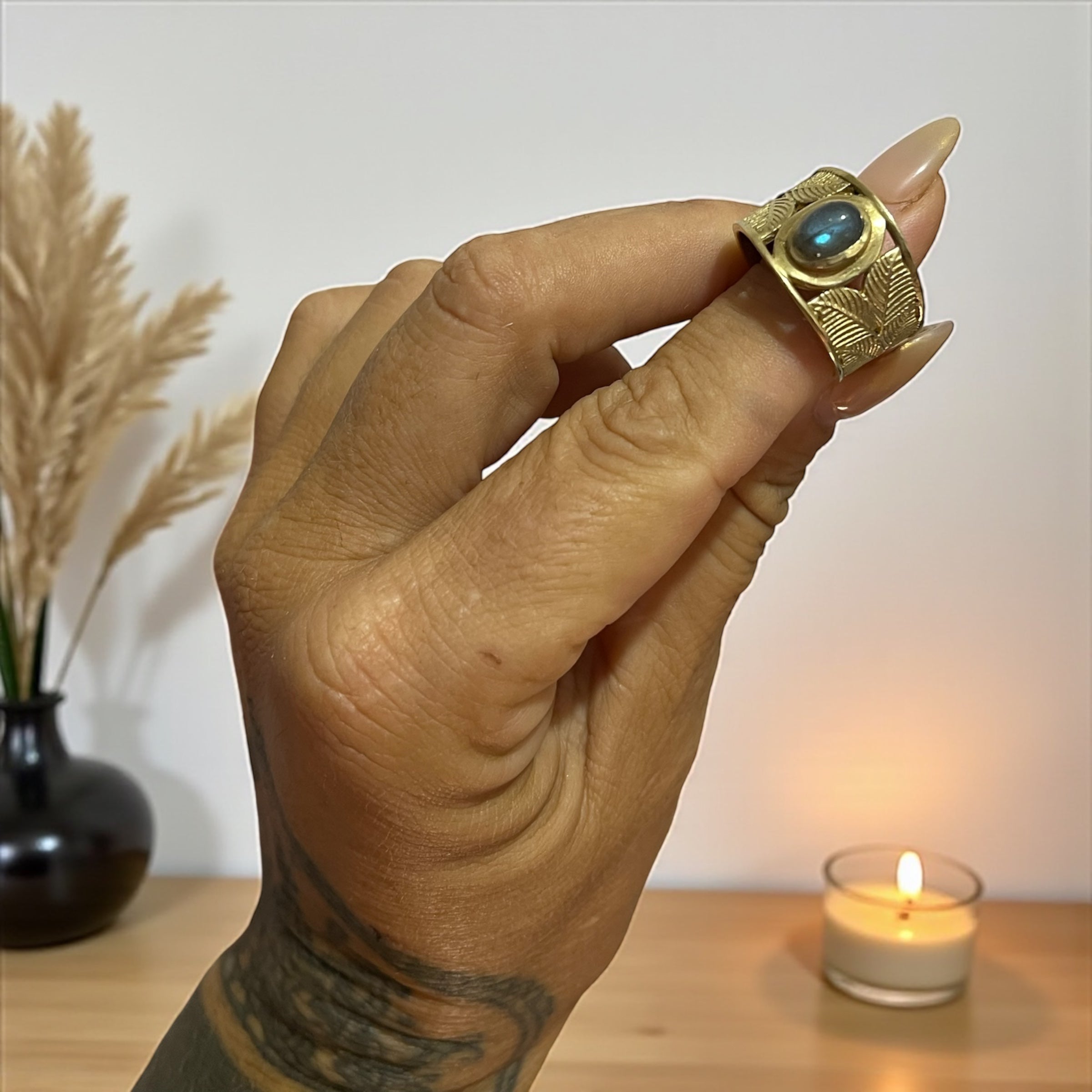 Boho rings with gemstone