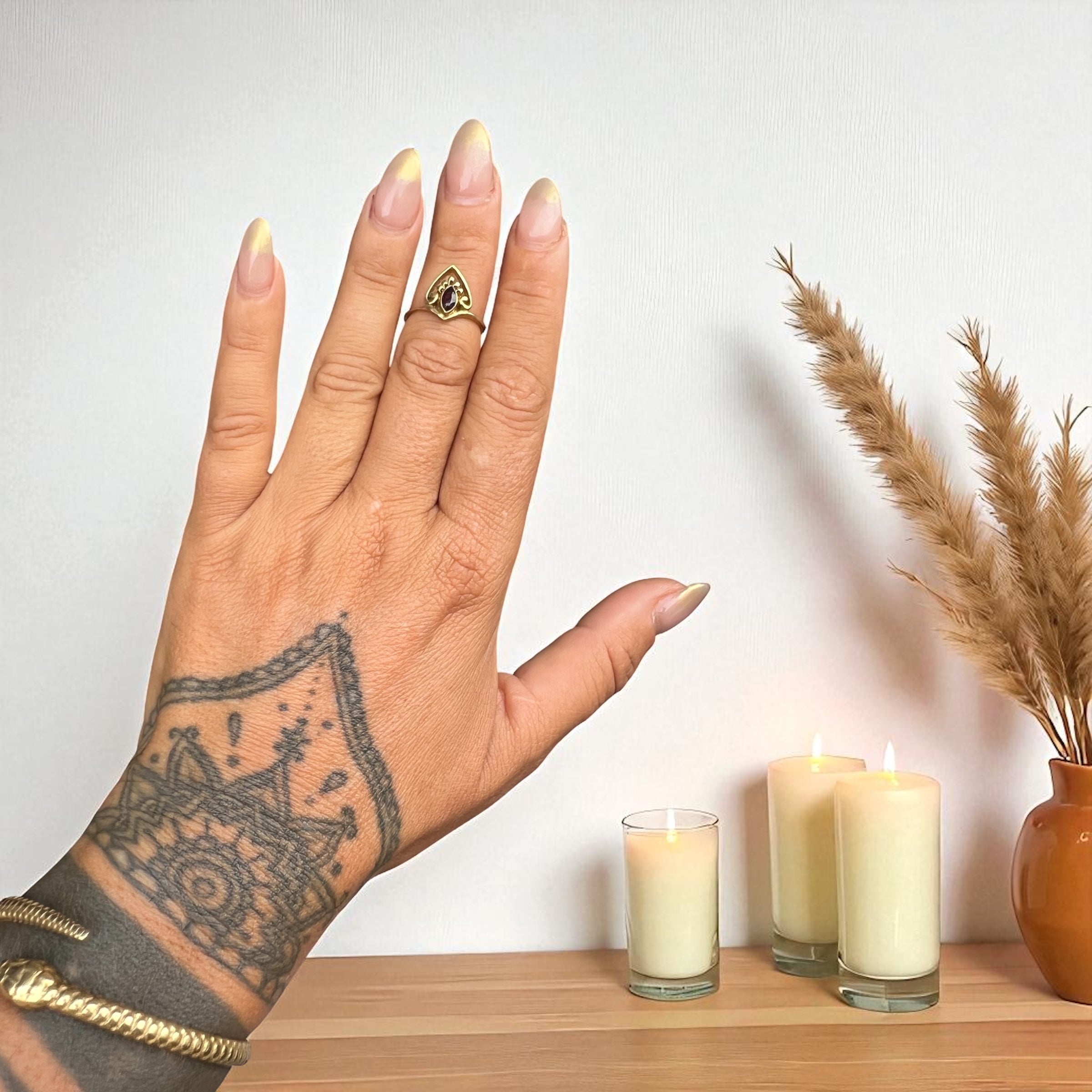 Sacred Garnet Ring | Size 7
