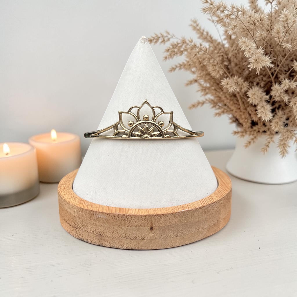 Mandala Sun Bangle — Gold-Tone Cuff Bracelet