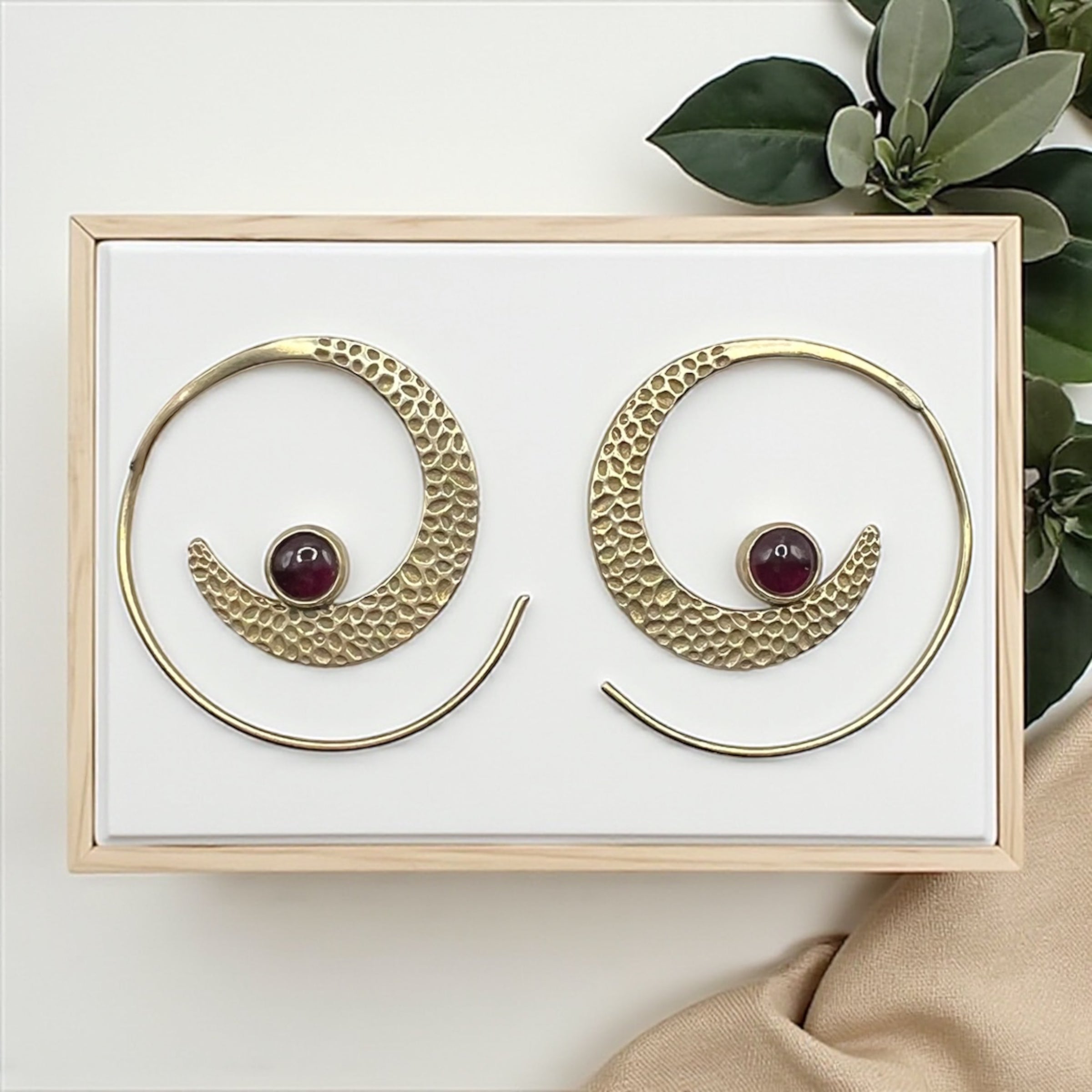 Spiral moon Boho earrings