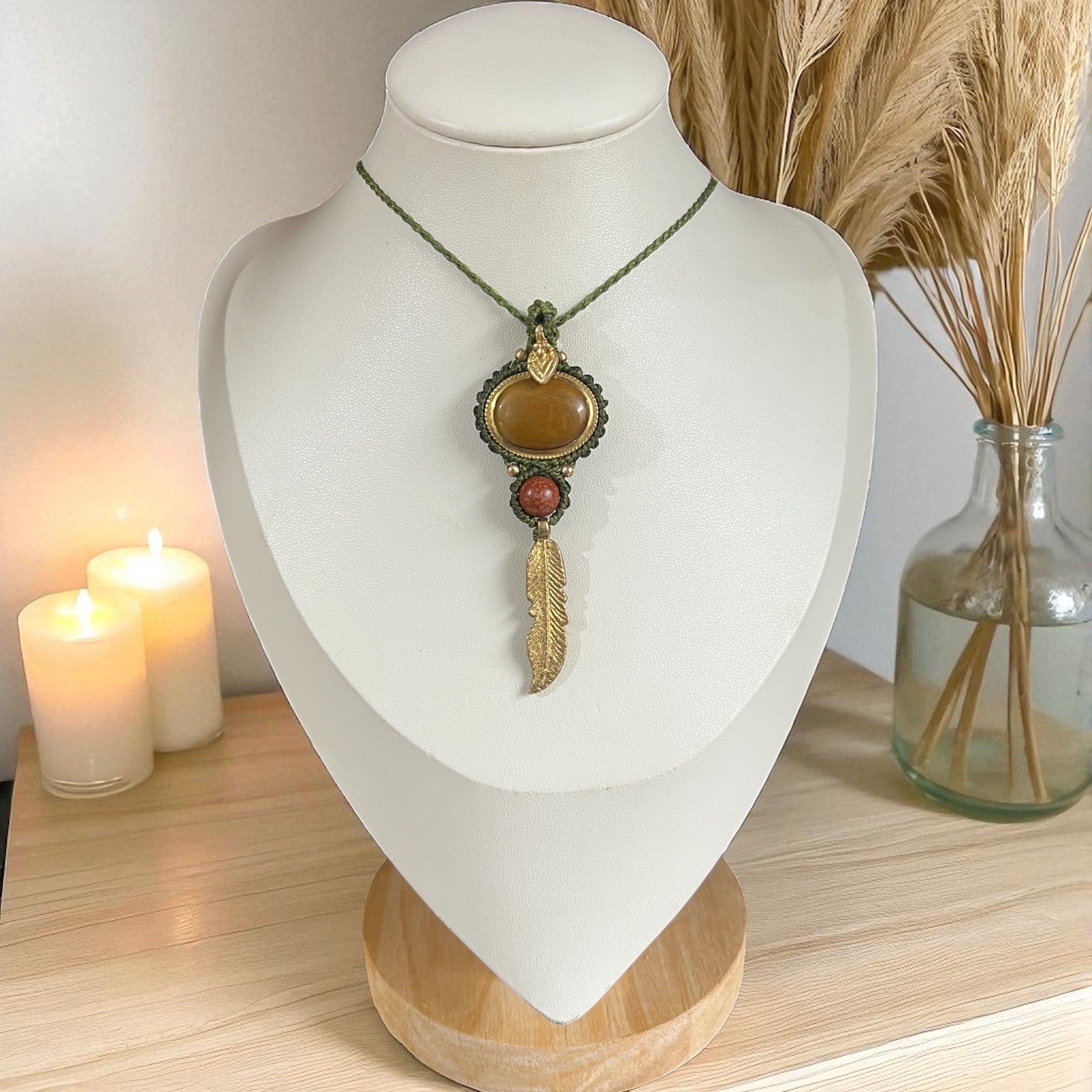 Grounded Spirit- Tiger Eye and Red Jasper Necklace