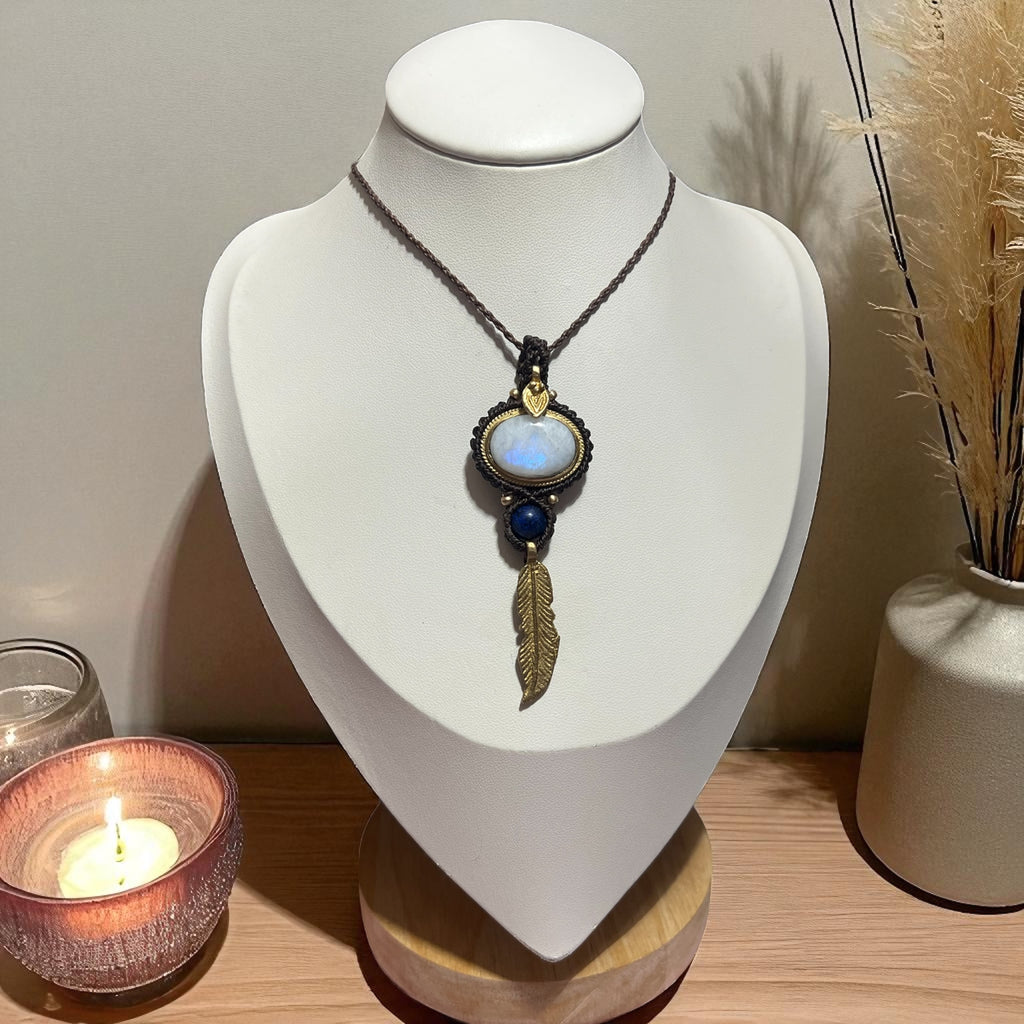 Inner Light - Rainbow moonstone and Lapis Lazuli