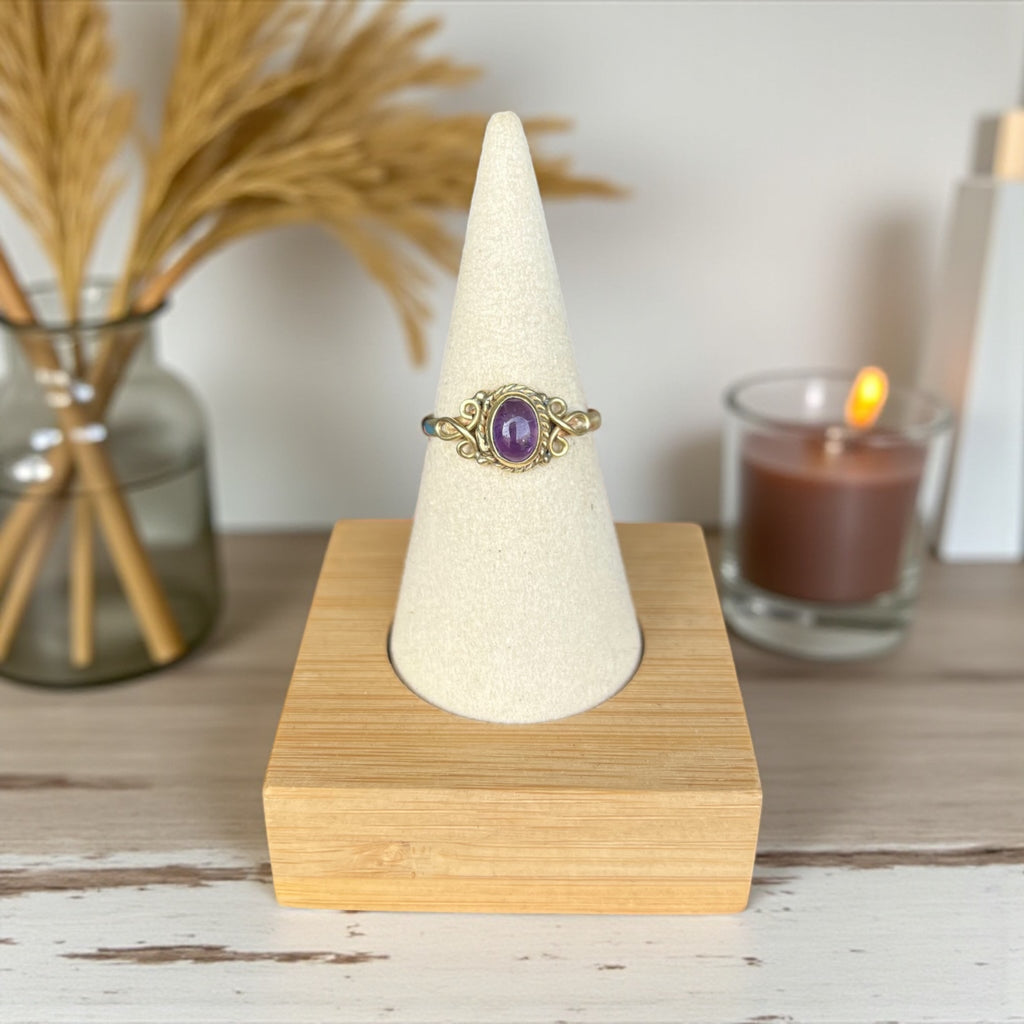 Boho Brass Ring – Available in Multiple Gemstones