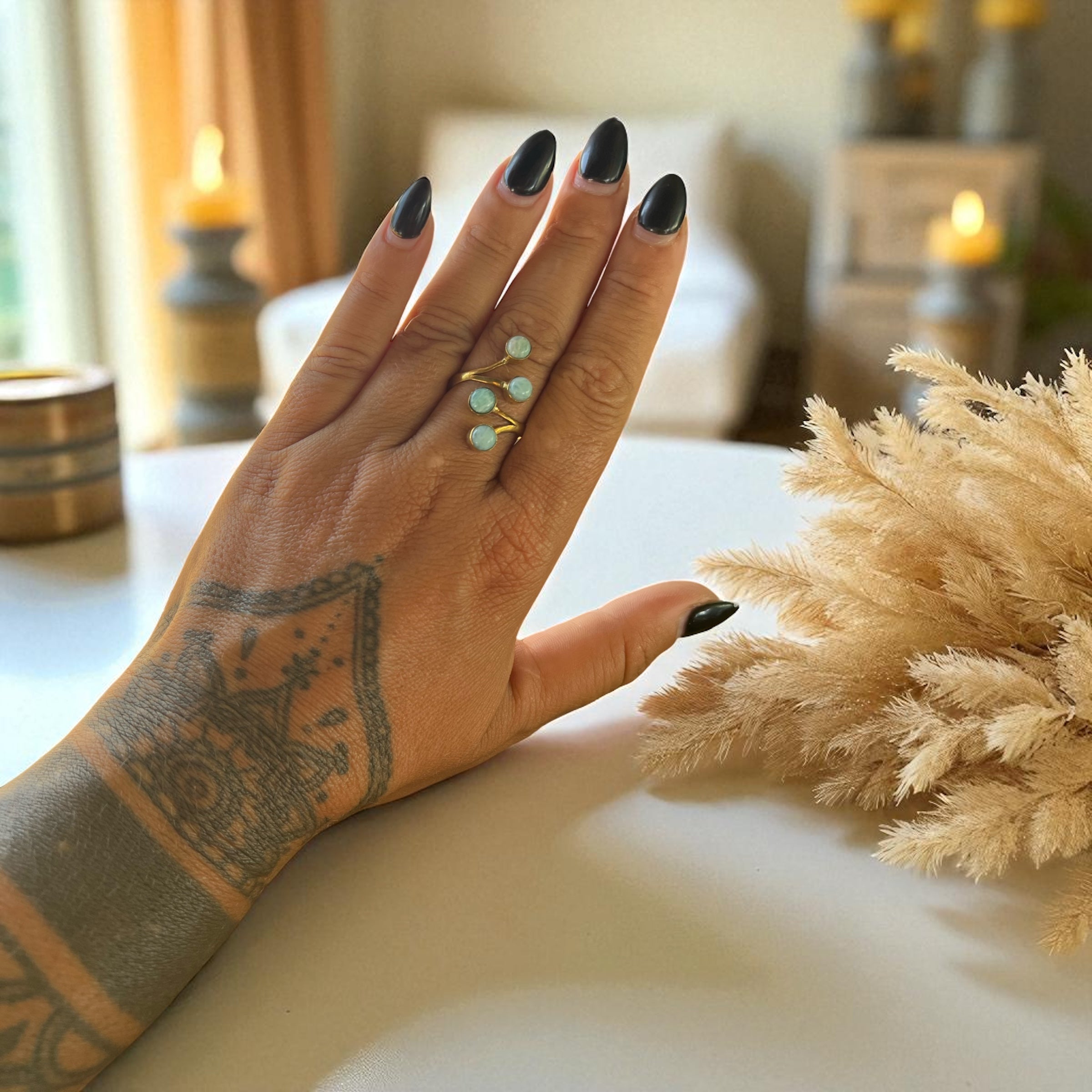 Amazonite Boho Ring