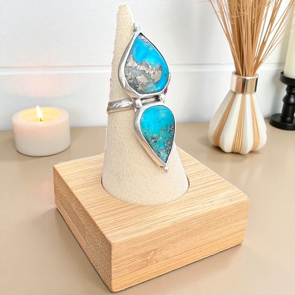 Turquoise with pyrite ring