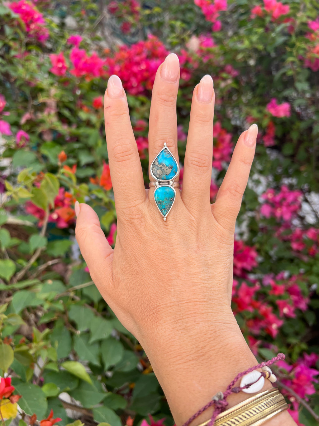 Turquoise with pyrite ring