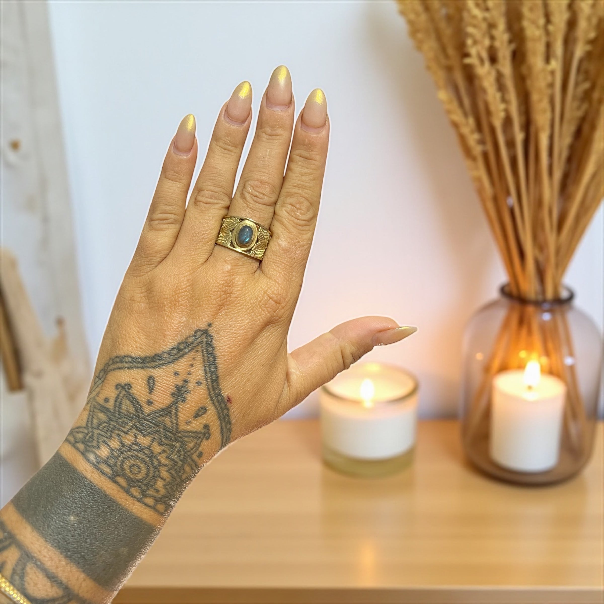 Boho rings with gemstone