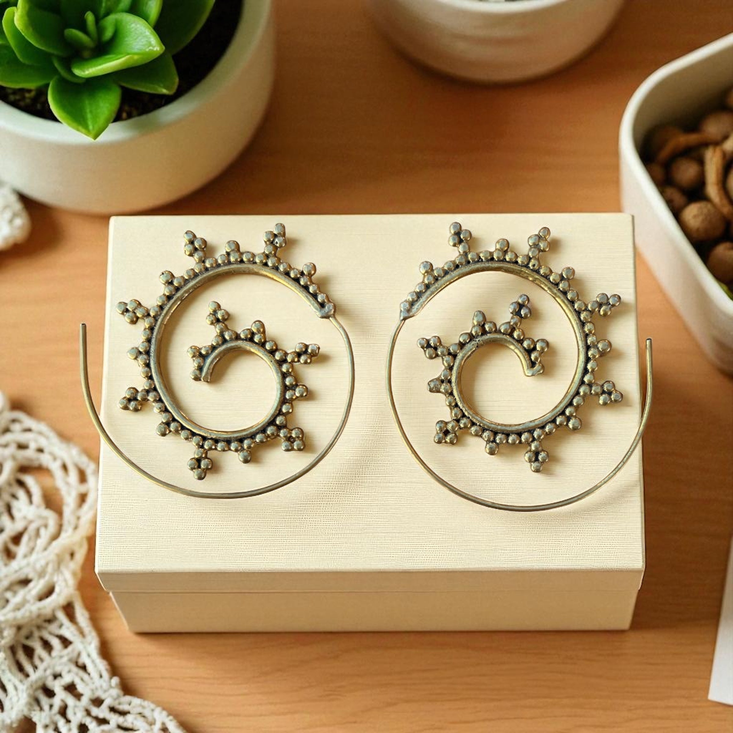 Spiral brass Earrings