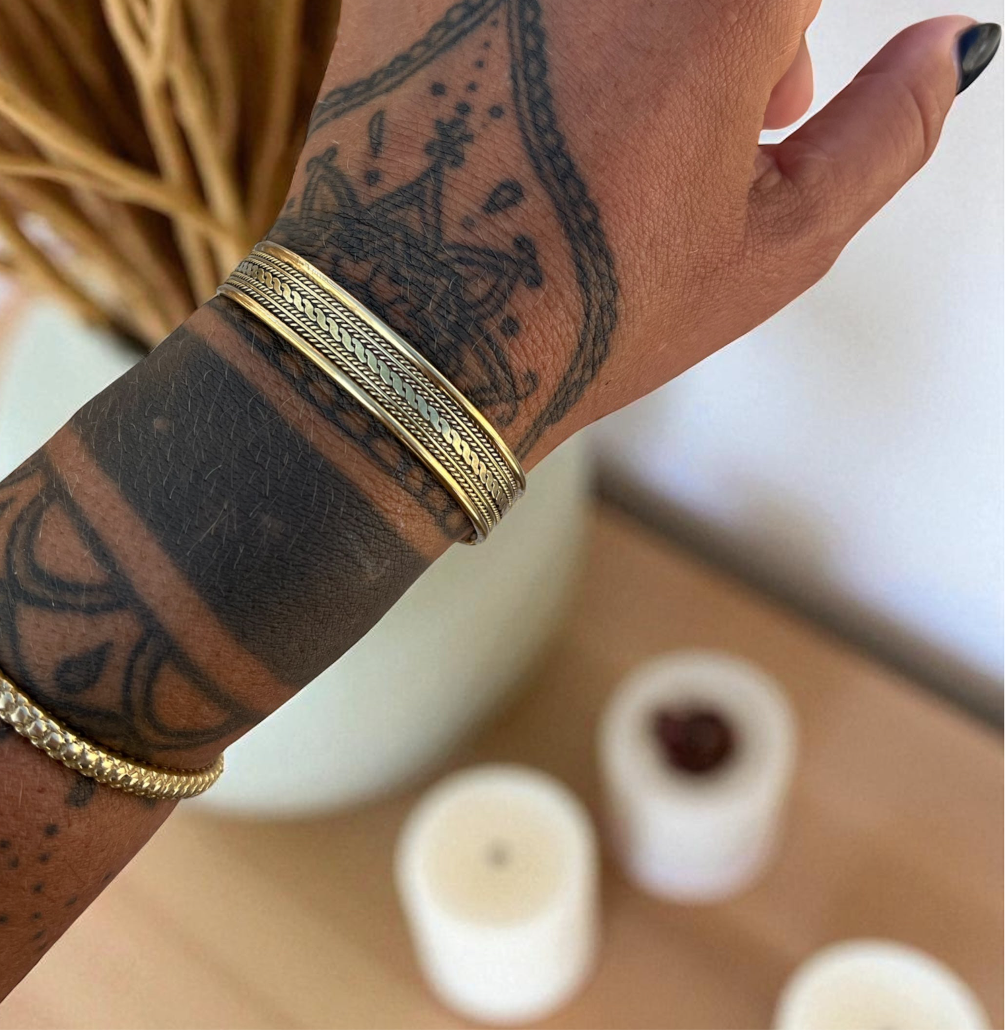 Boho Brass Adjustable Bracelet – Unisex