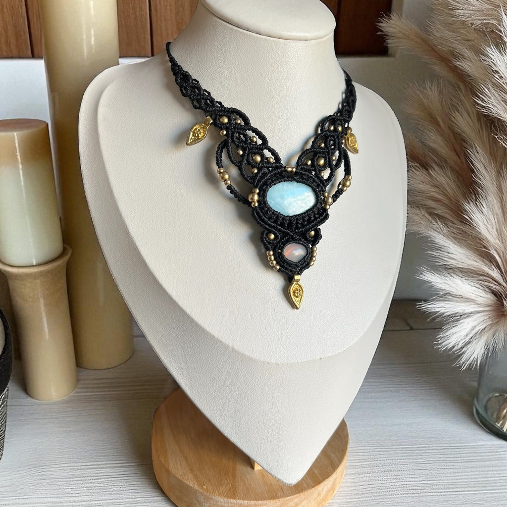 Larimar and Ethiopian Opal Necklace