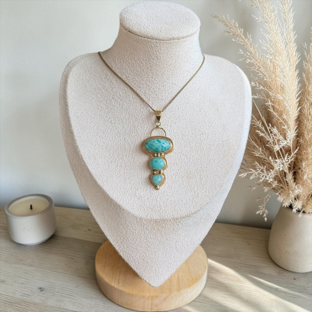 Ocean Soul | Amazonite Brass Necklace