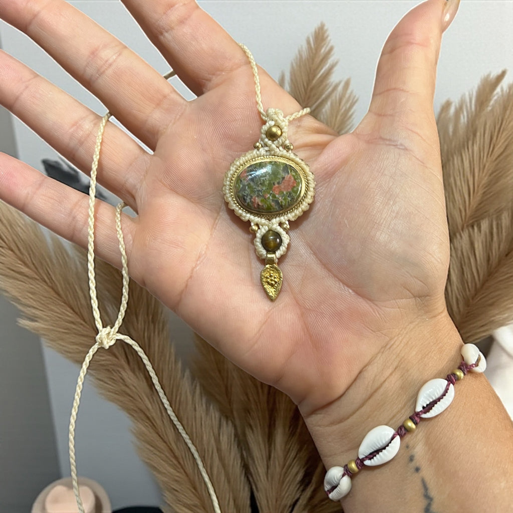 Unakite and Tiger’s Eye Necklace – Confidence, Healing & Protection