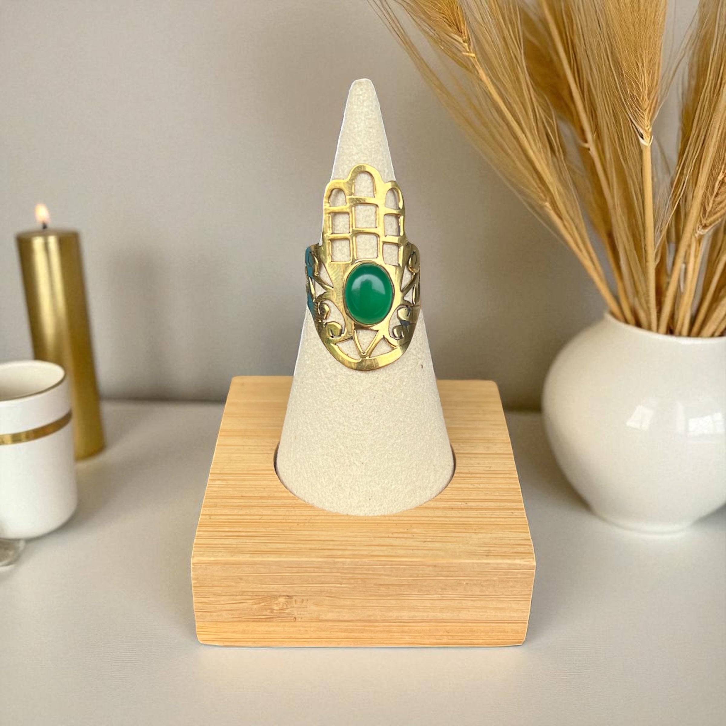 Hamsa Protection Ring - pick your favorite stone