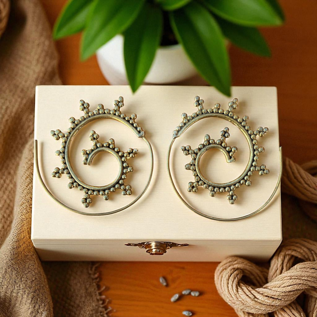 Spiral brass Earrings