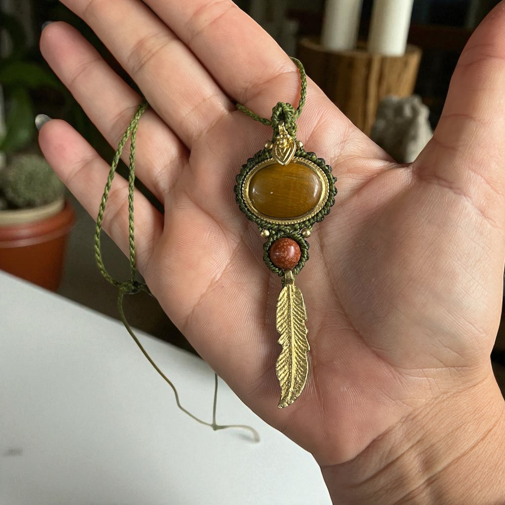 Grounded Spirit- Tiger Eye and Red Jasper Necklace