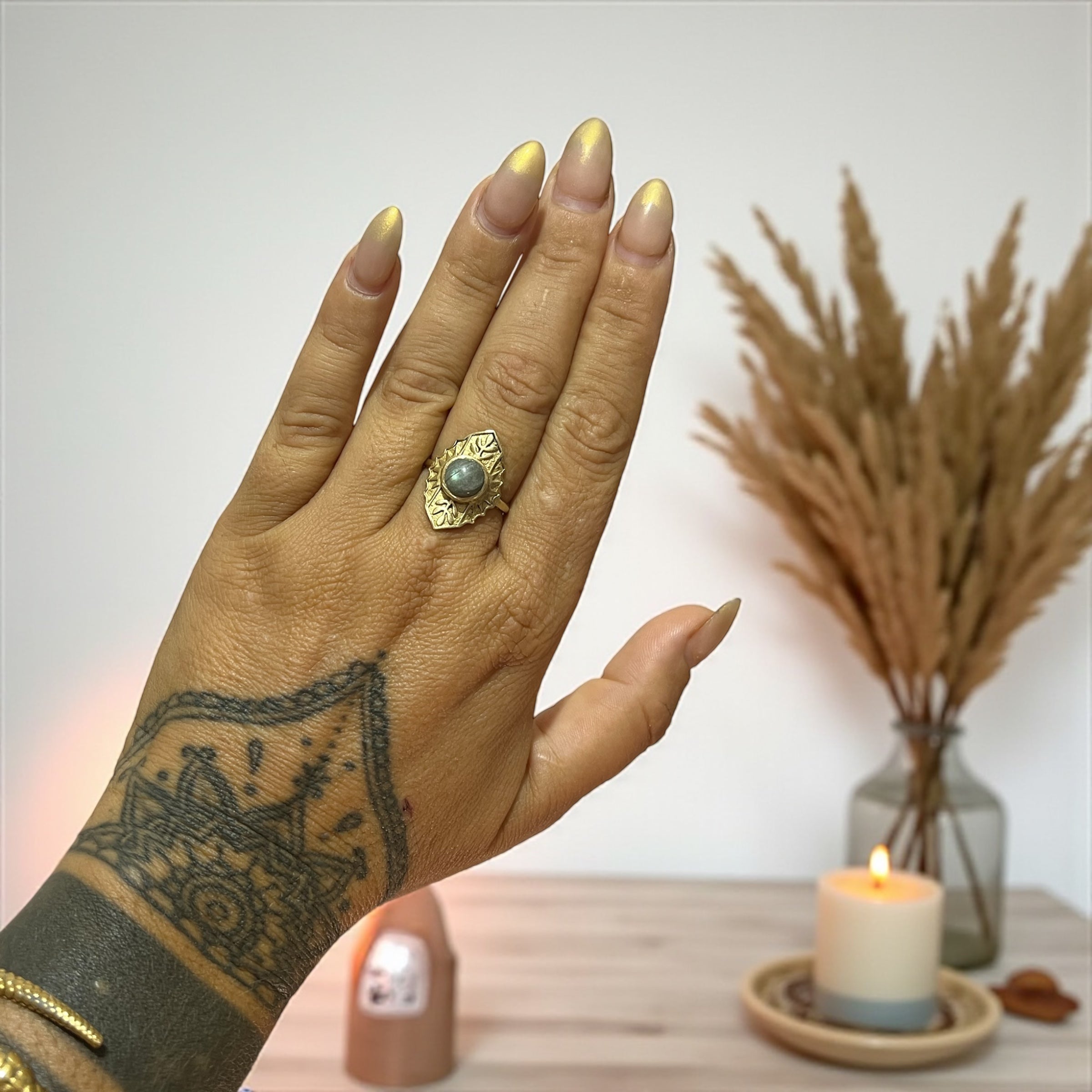 Boho rings with gemstone