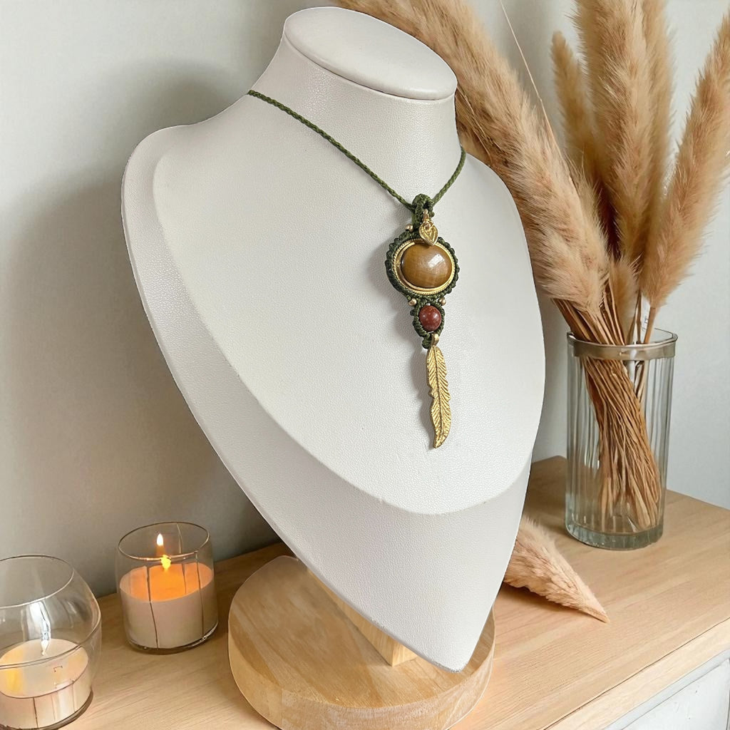 Grounded Spirit- Tiger Eye and Red Jasper Necklace