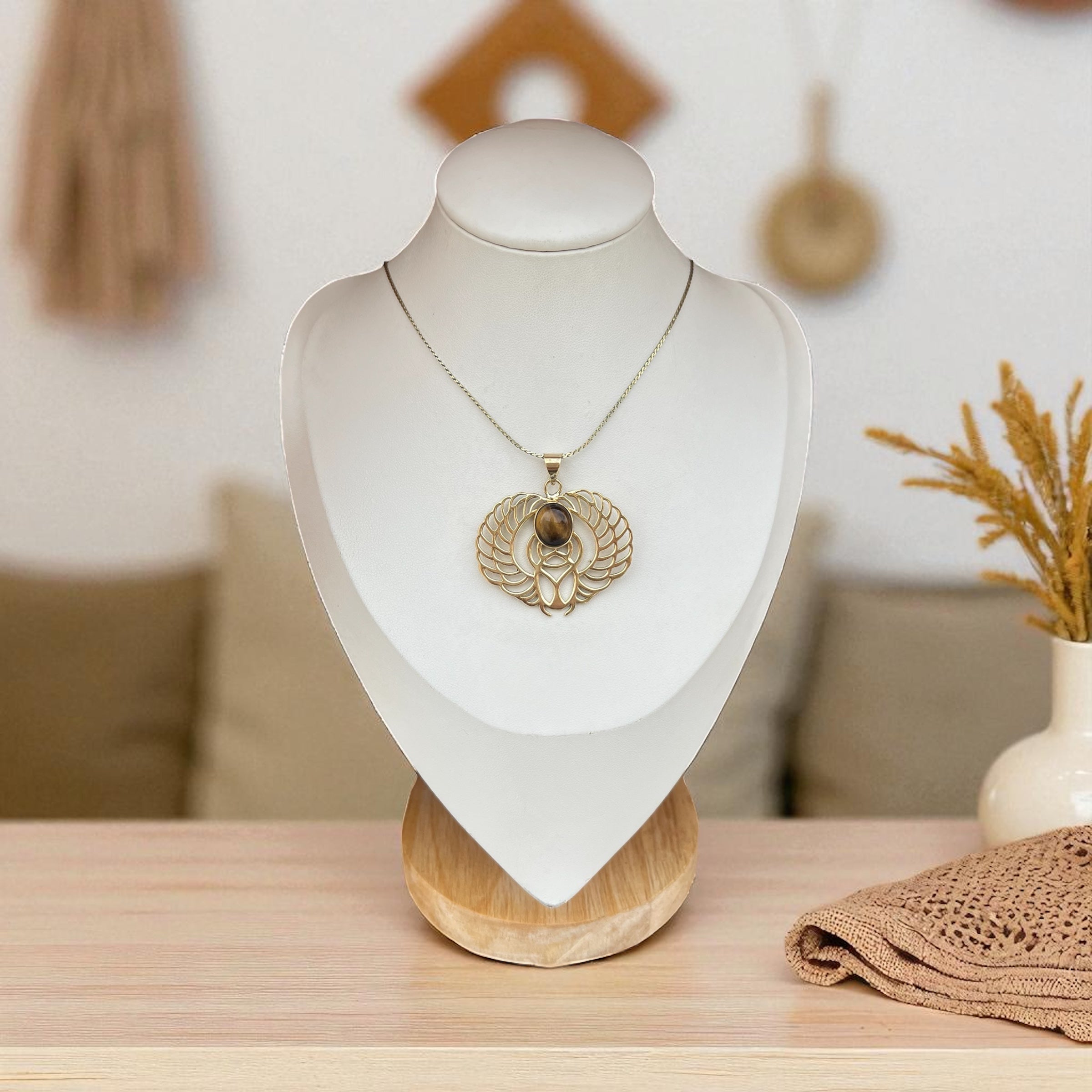 Scarab Necklace – Egyptian Protection & Strength Pendant