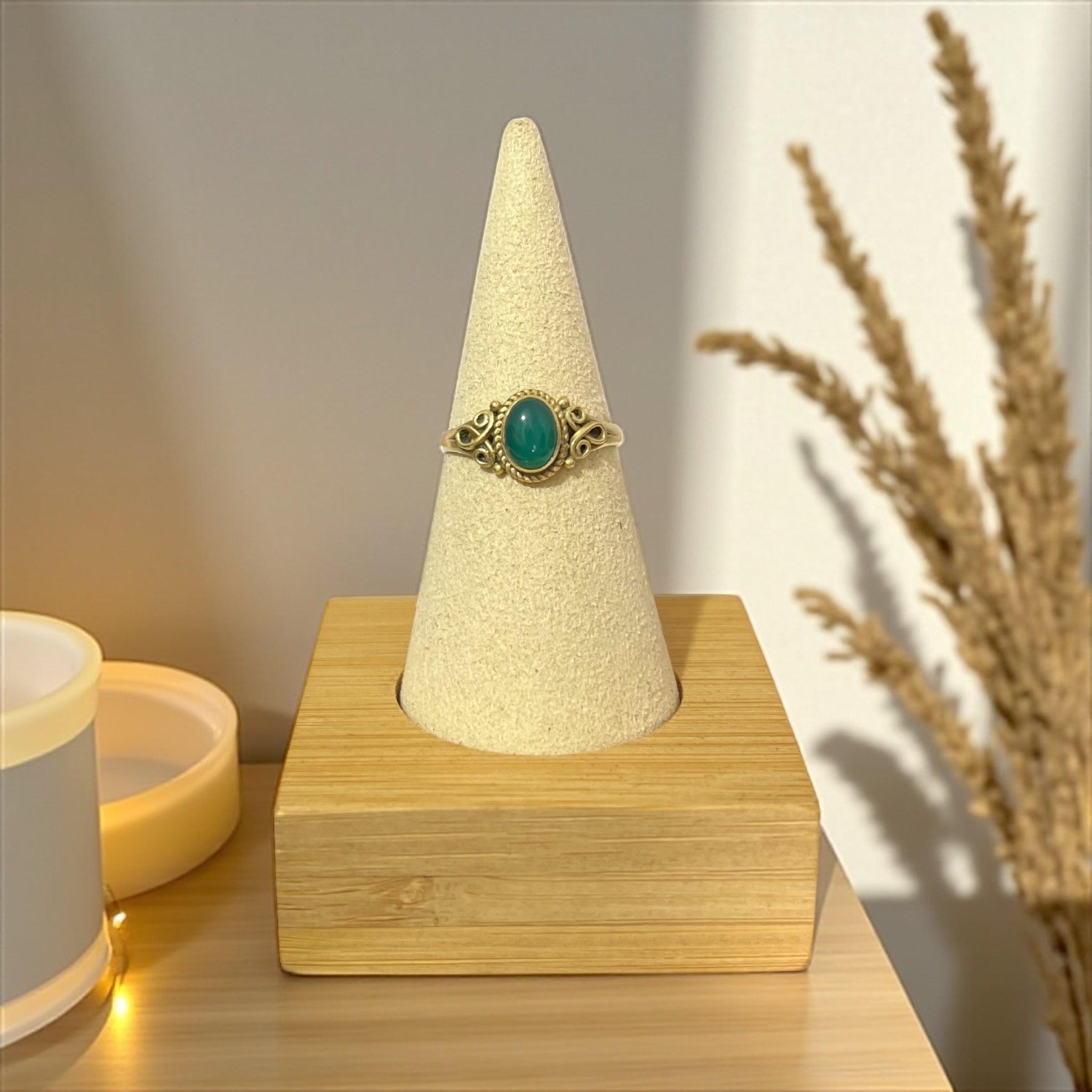 Boho Brass Ring – Available in Multiple Gemstones
