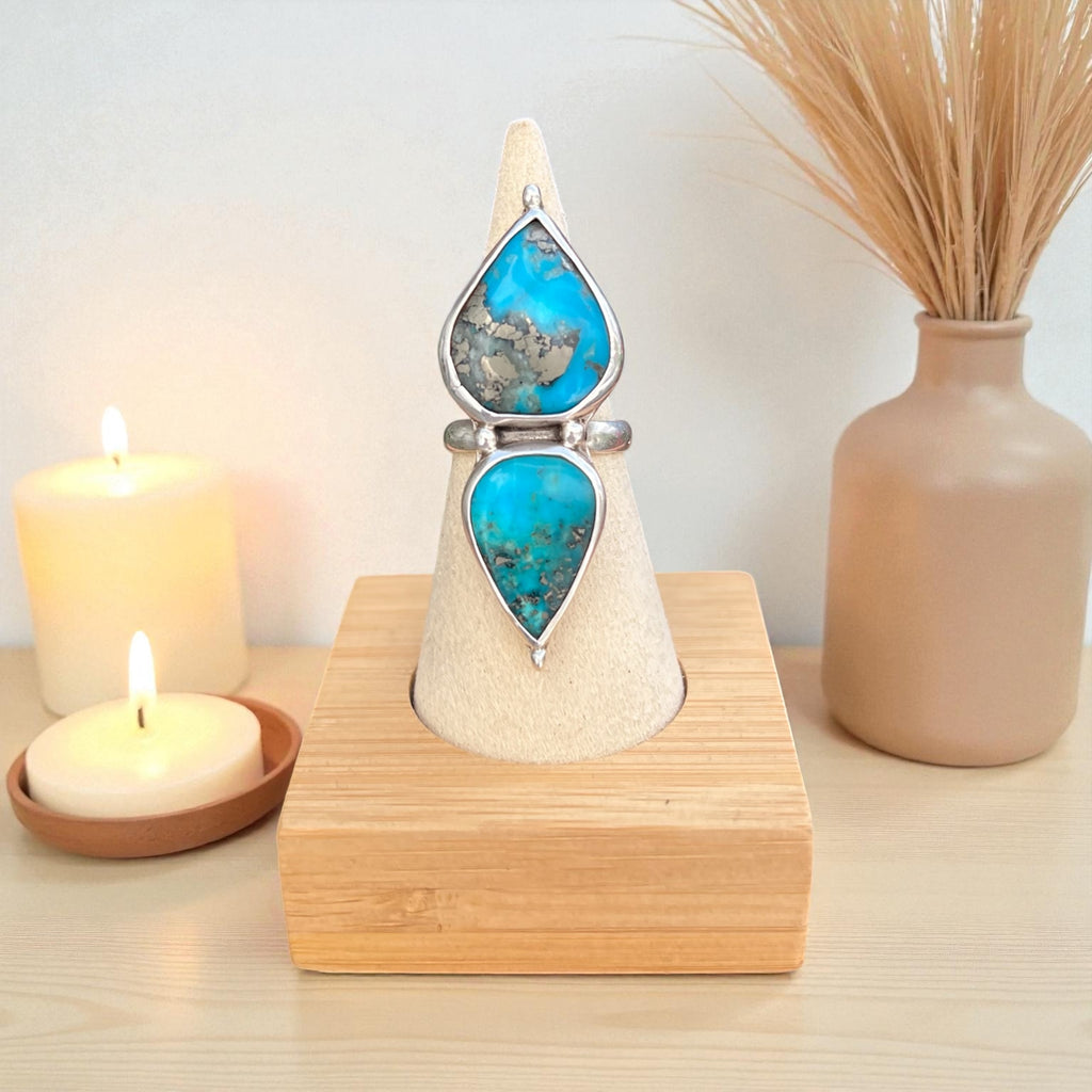 Turquoise with pyrite ring