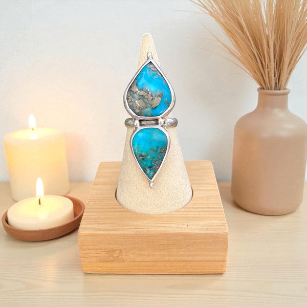 Turquoise with pyrite ring