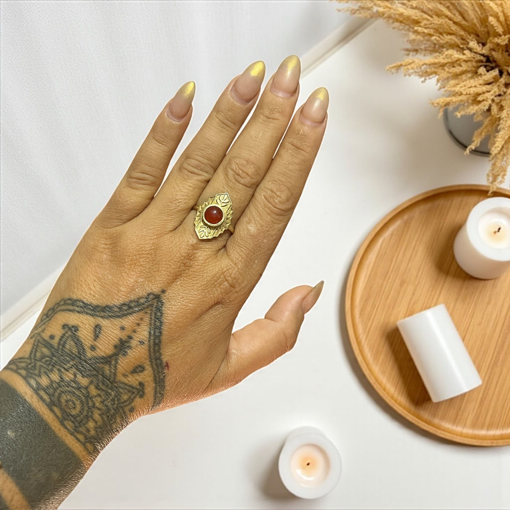 Boho rings with gemstone