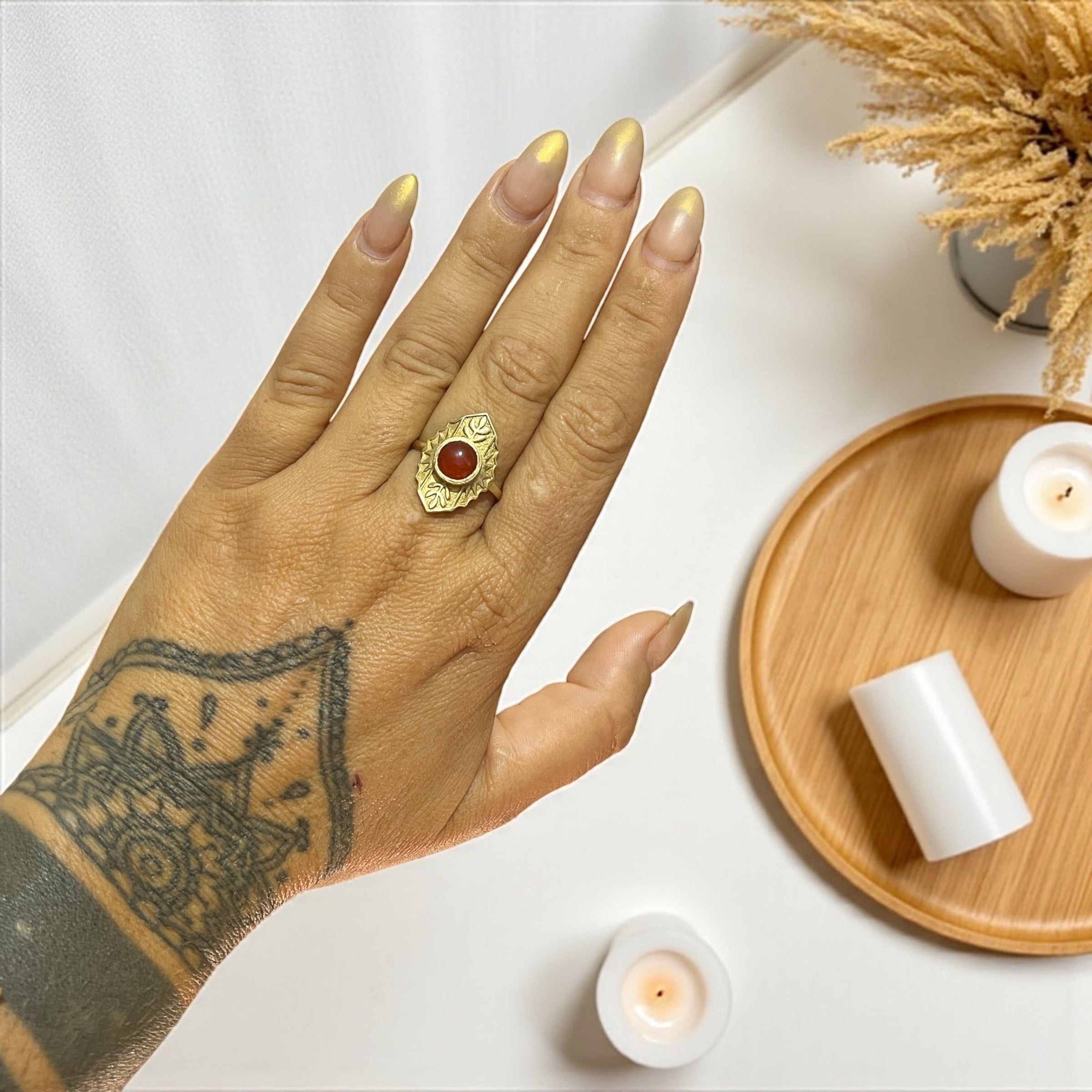 Boho rings with gemstone