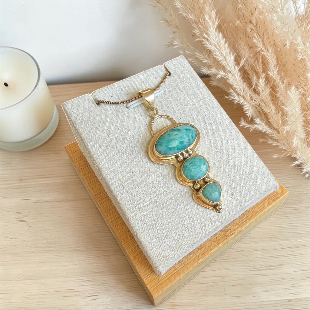 Ocean Soul | Amazonite Brass Necklace
