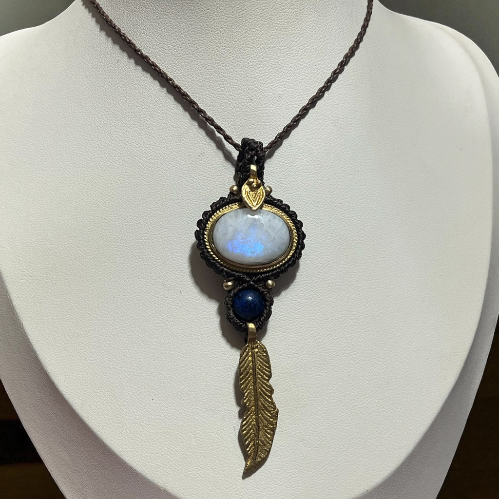 Inner Light - Rainbow moonstone and Lapis Lazuli