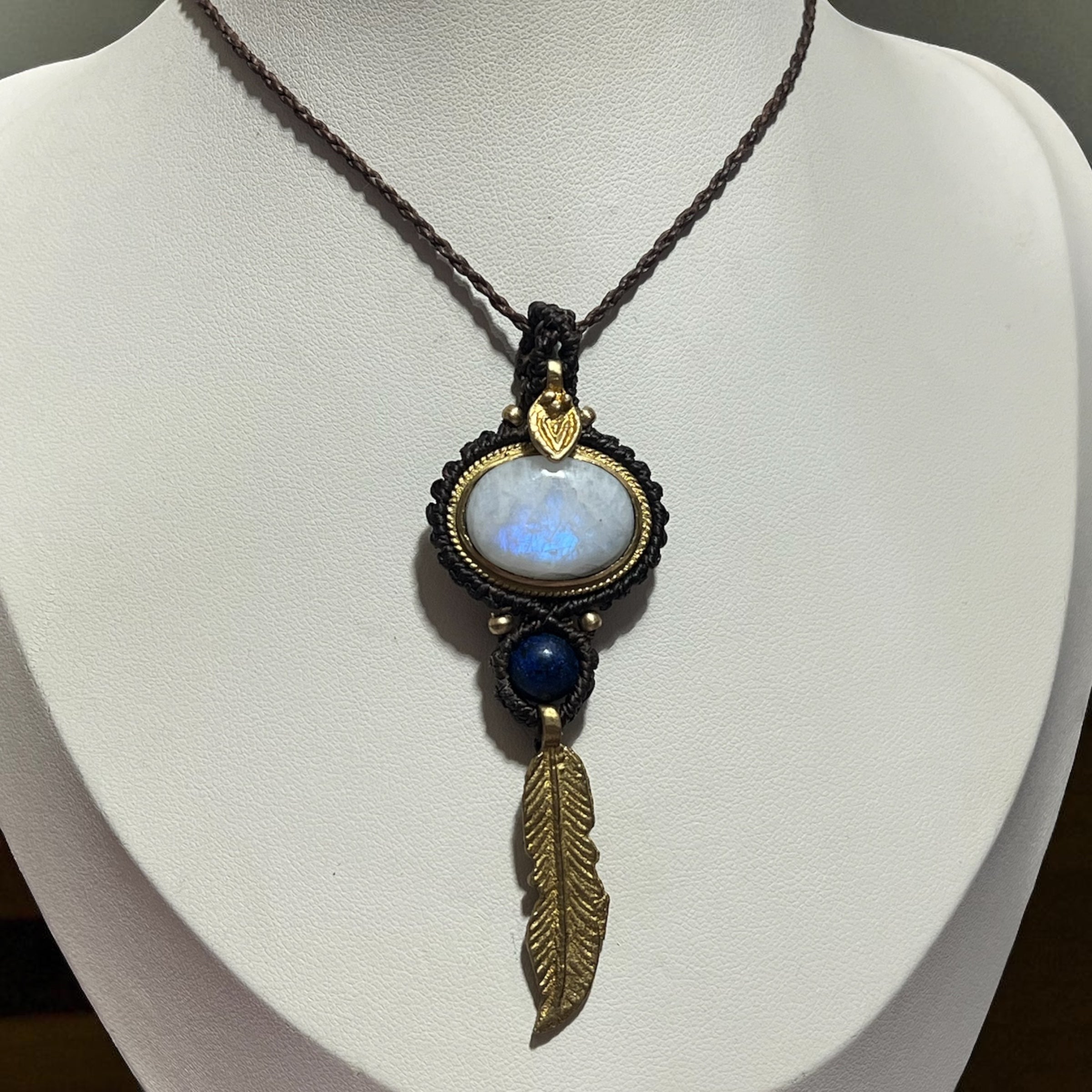 Inner Light - Rainbow moonstone and Lapis Lazuli
