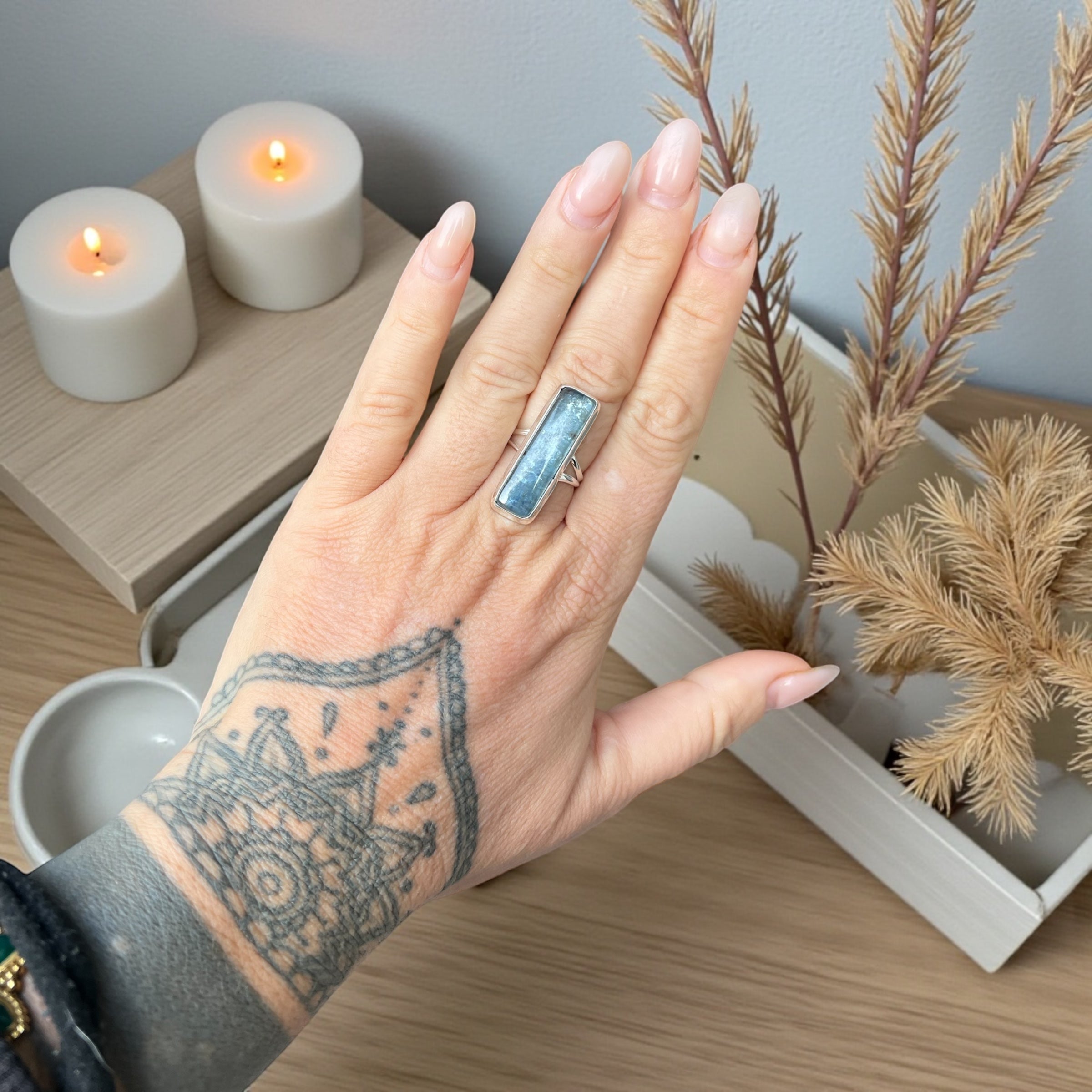 Kyanite Silver Ring – Size 8