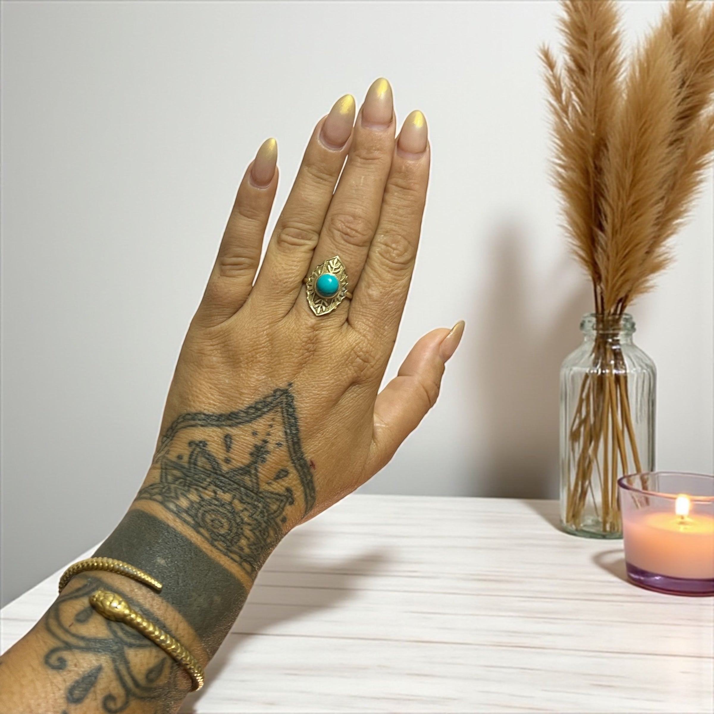Boho rings with gemstone