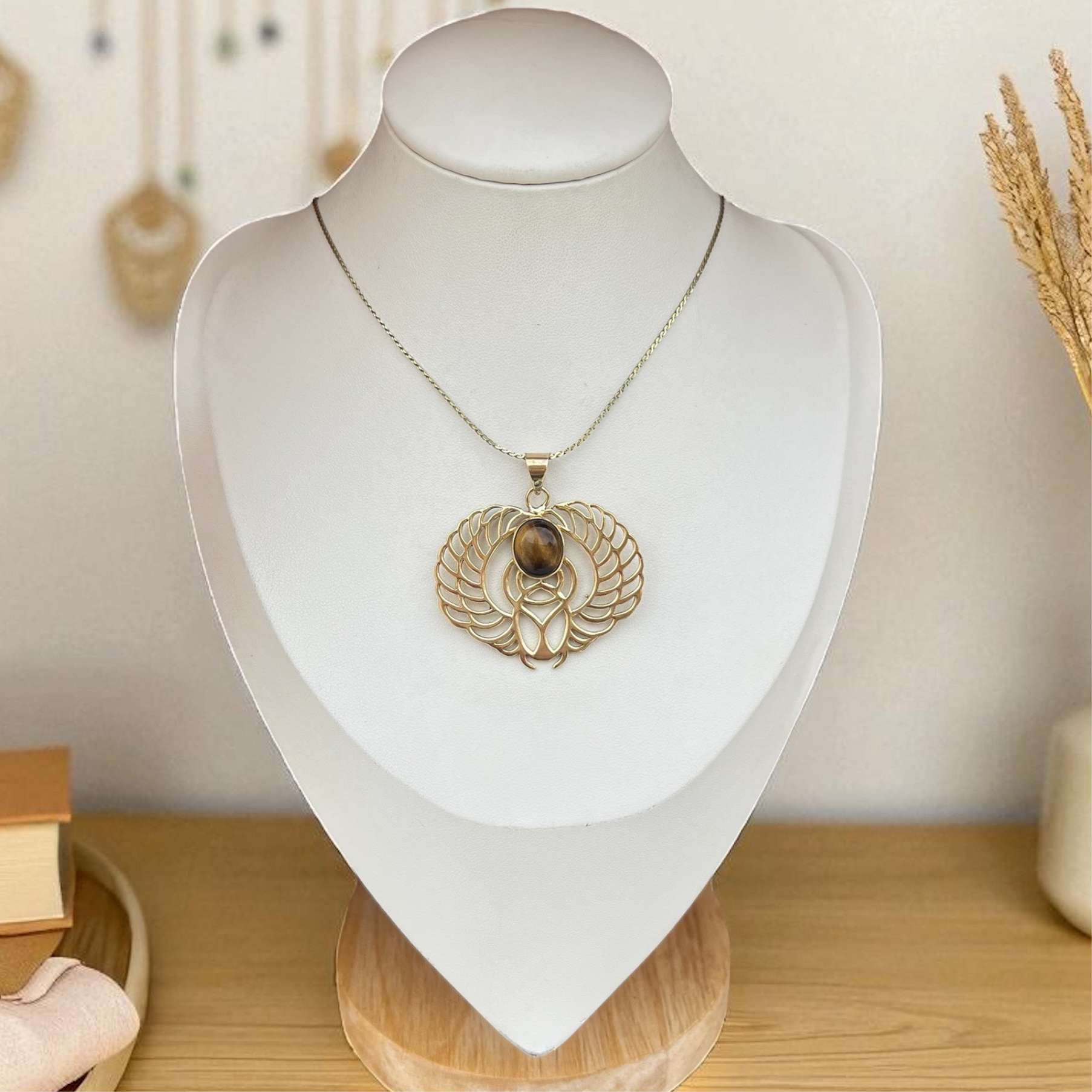 Scarab Necklace – Egyptian Protection & Strength Pendant