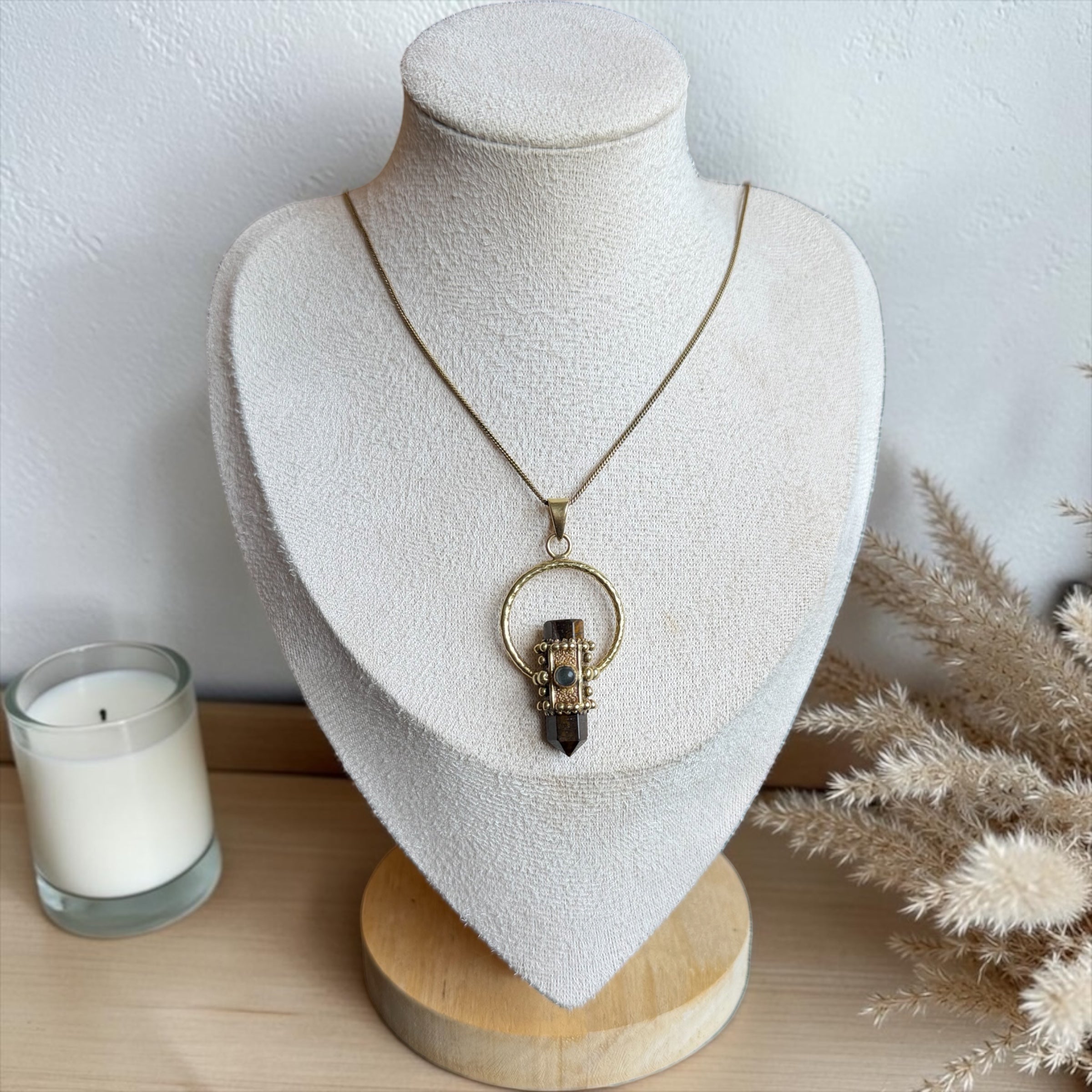 Tiger Eye & Labradorite Macramé Necklace