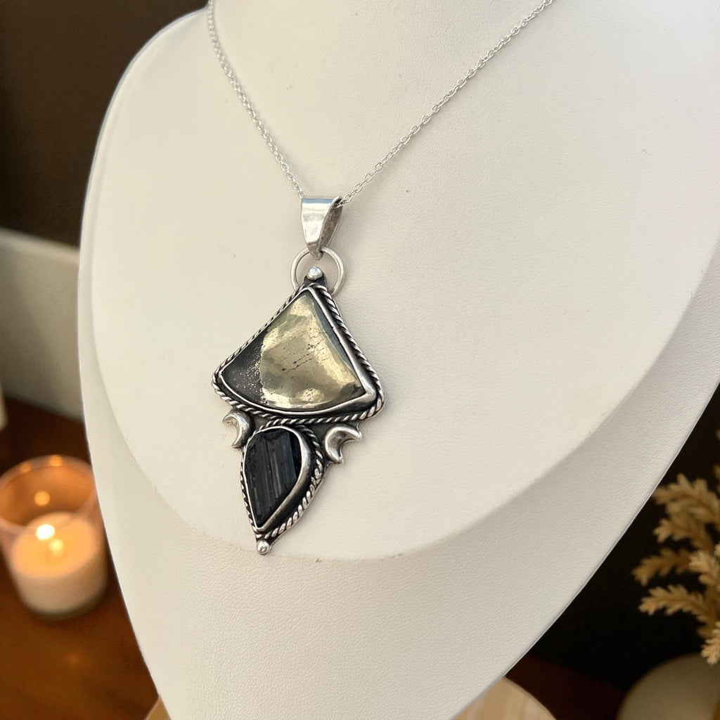 Pyrite and Black tourmaline
