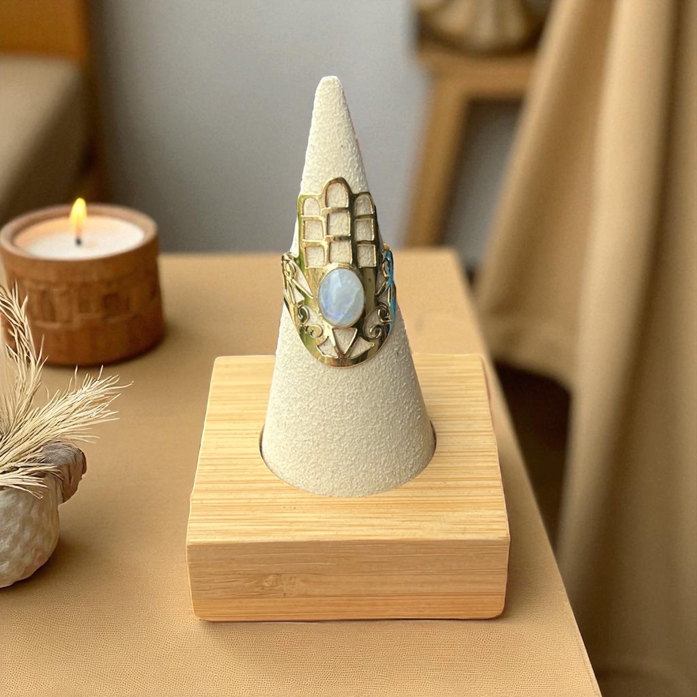 Hamsa Protection Ring - pick your favorite stone