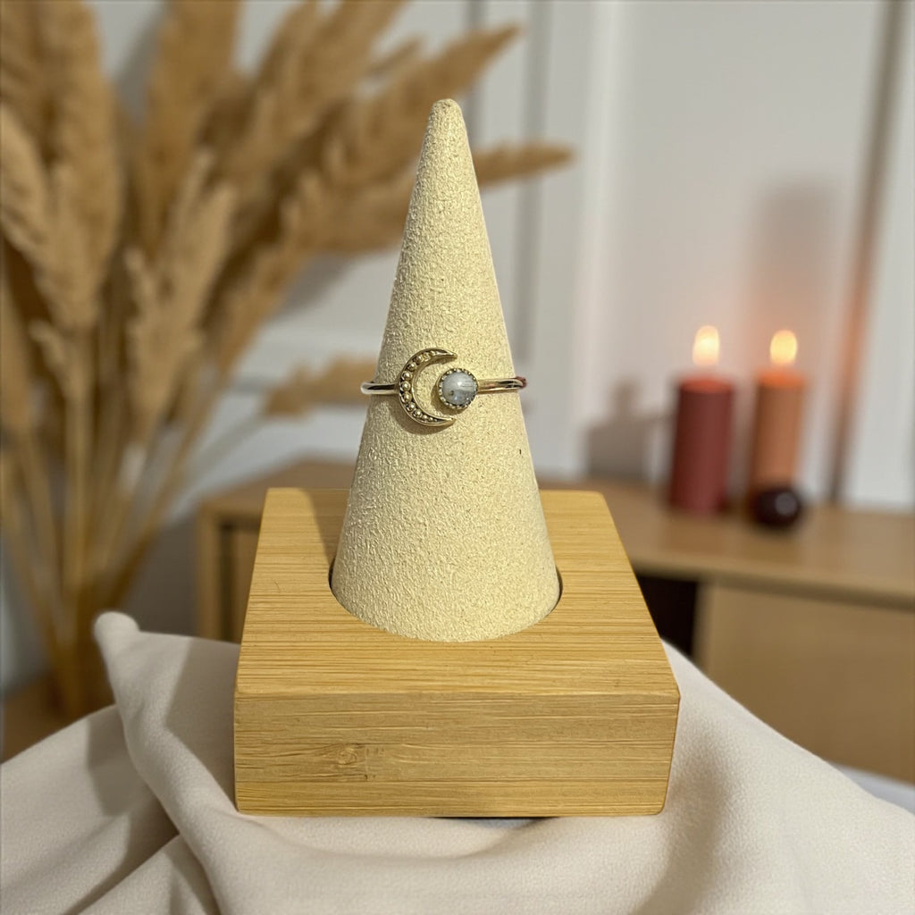 Moon Ring with gemstone