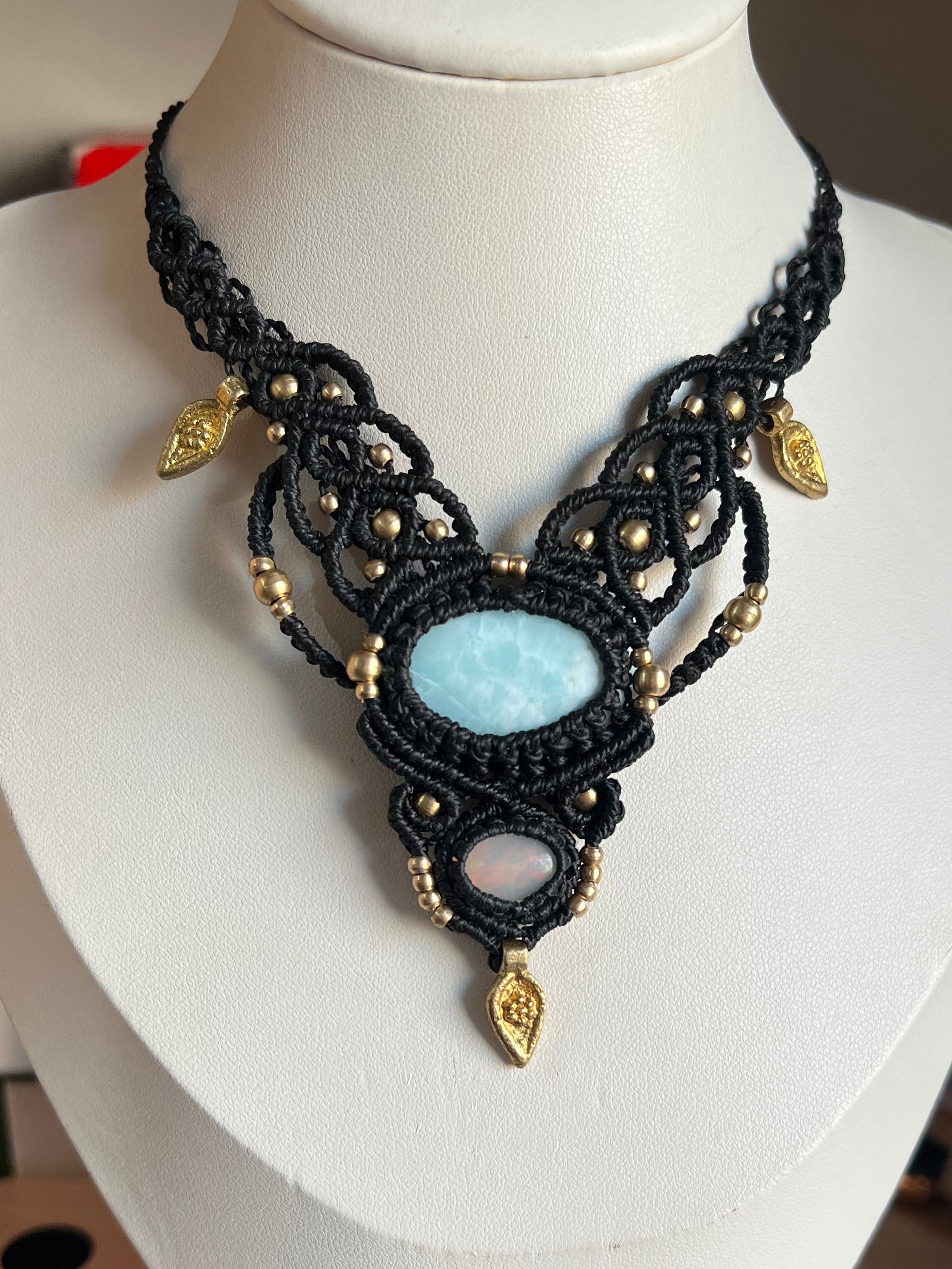Larimar and Ethiopian Opal Necklace
