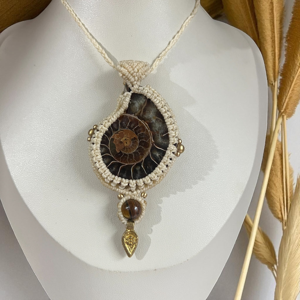 Ammonite and Tiger’s Eye Necklace – The Energy of Ancient Earth