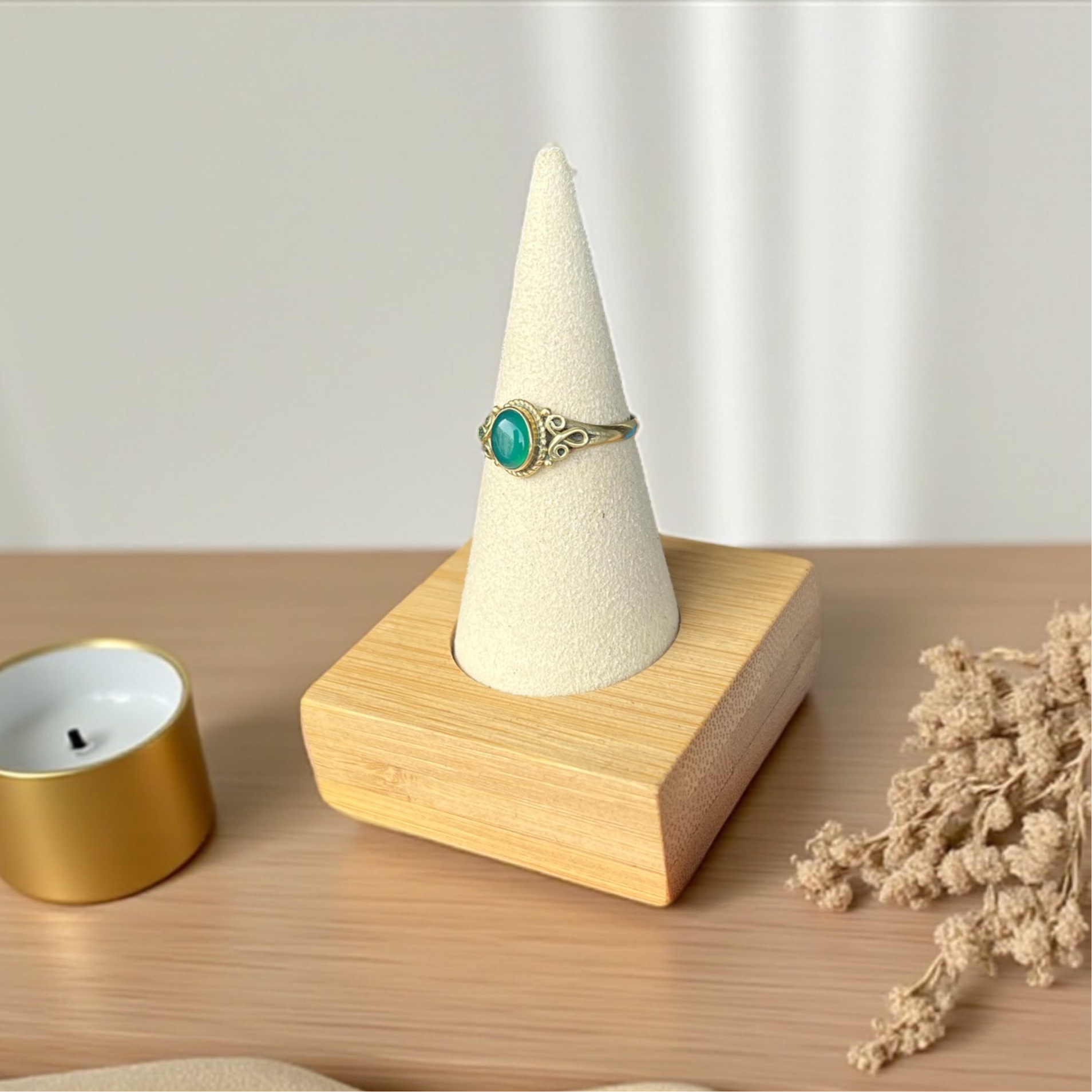 Boho Brass Ring – Available in Multiple Gemstones