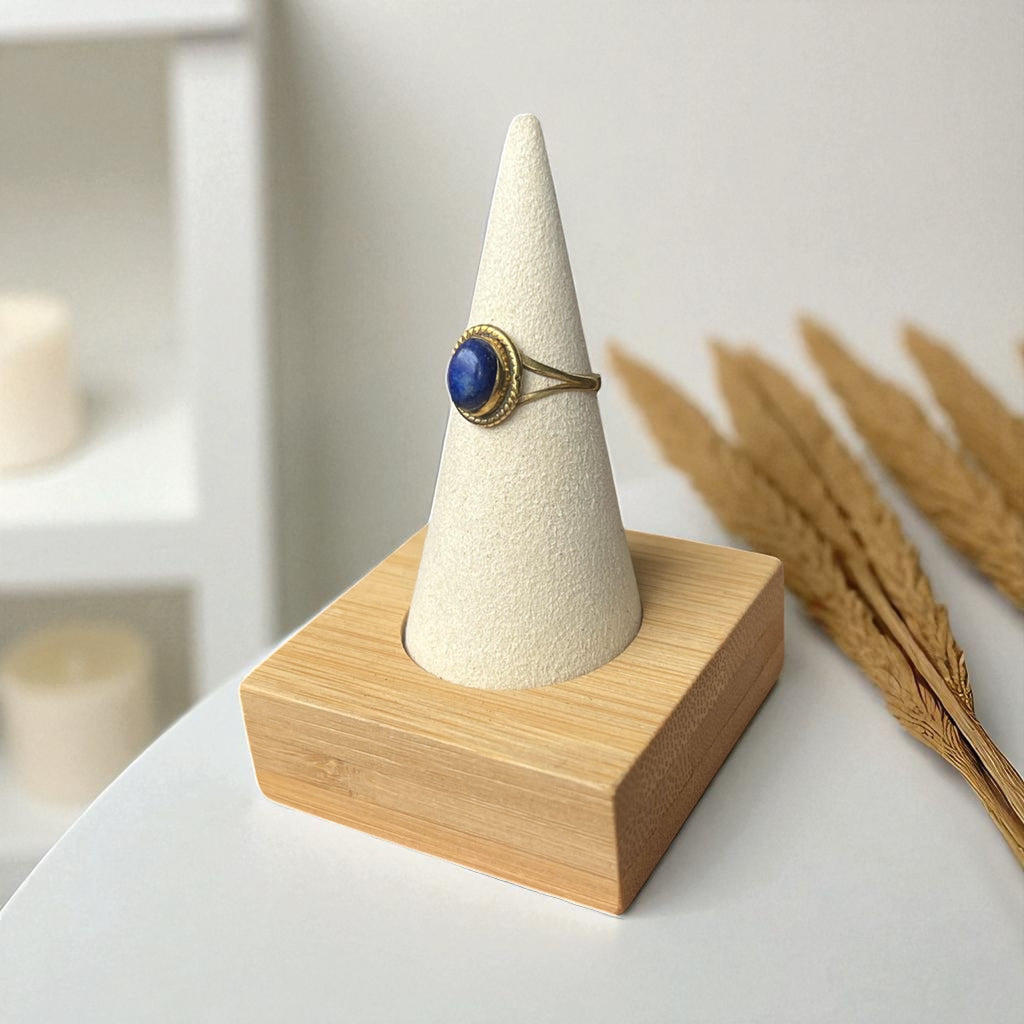 Brass ring with gemstone