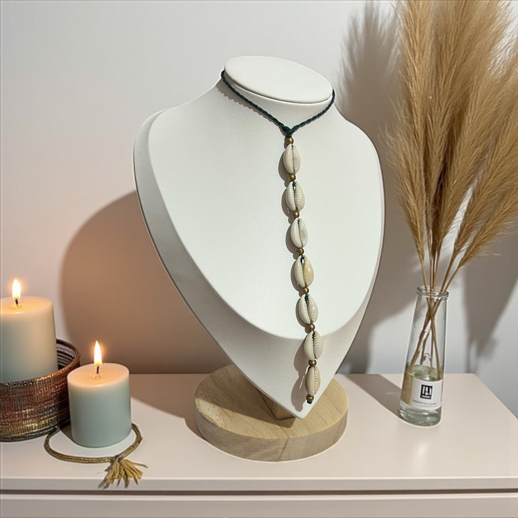 Sea Spirit – Gold & Cowrie Shell Y-Necklace