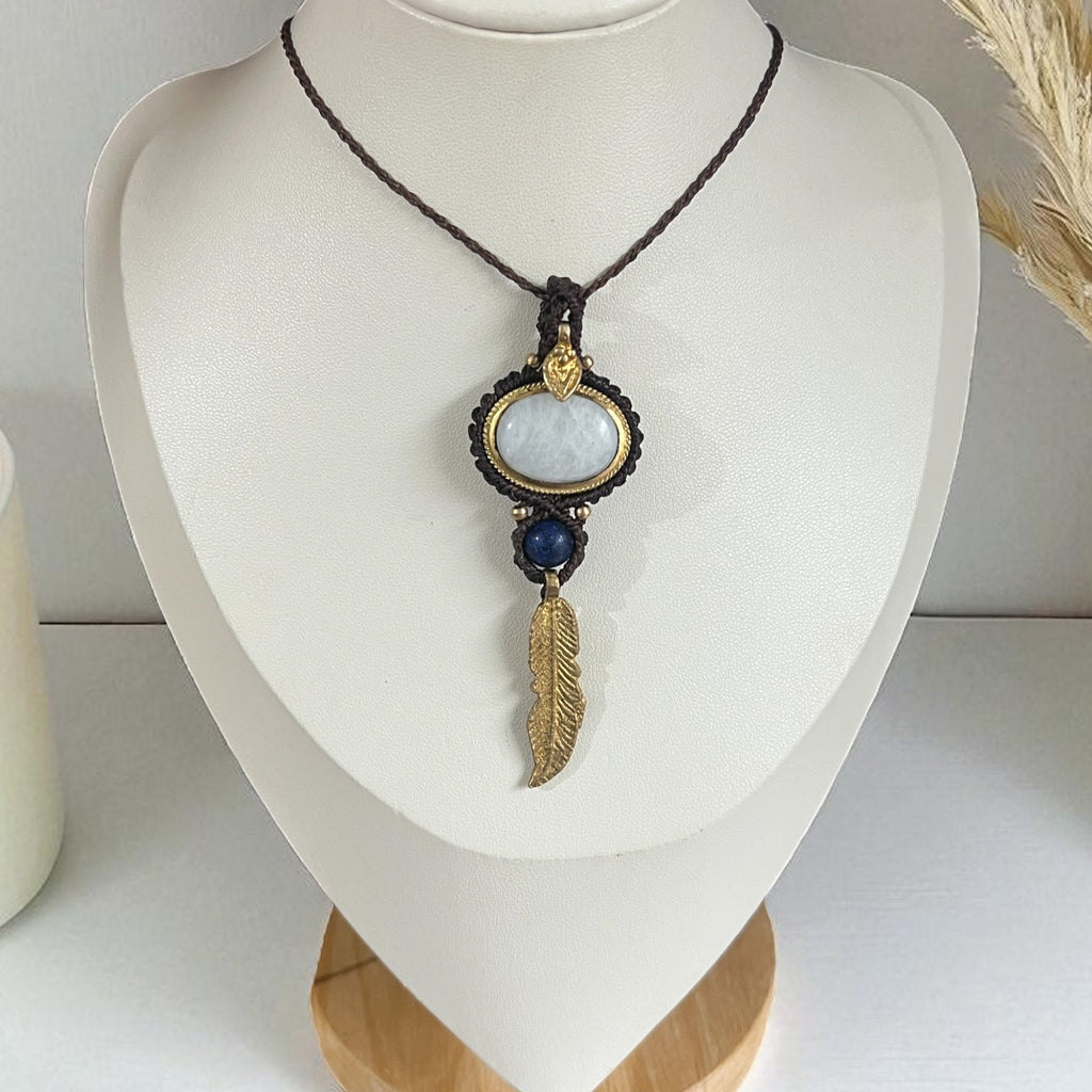 Inner Light - Rainbow moonstone and Lapis Lazuli