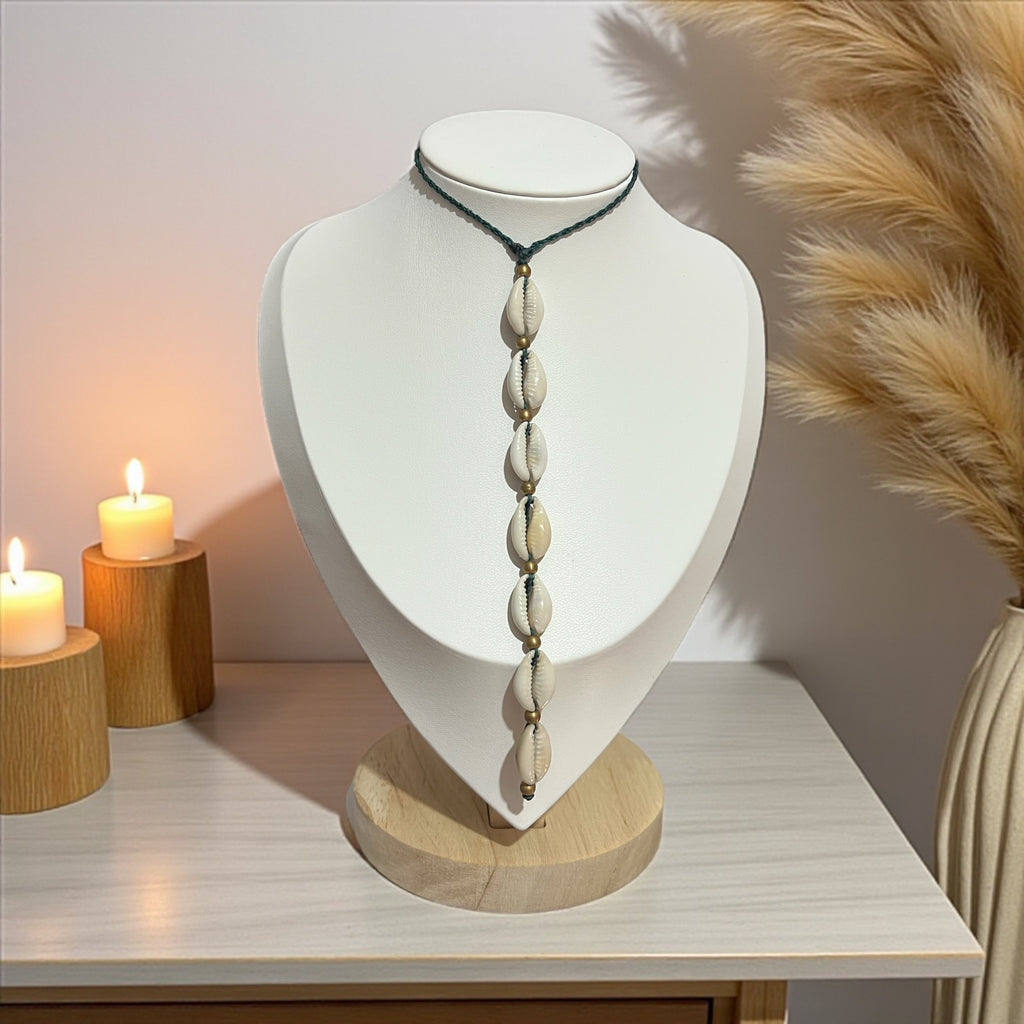 Sea Spirit – Gold & Cowrie Shell Y-Necklace