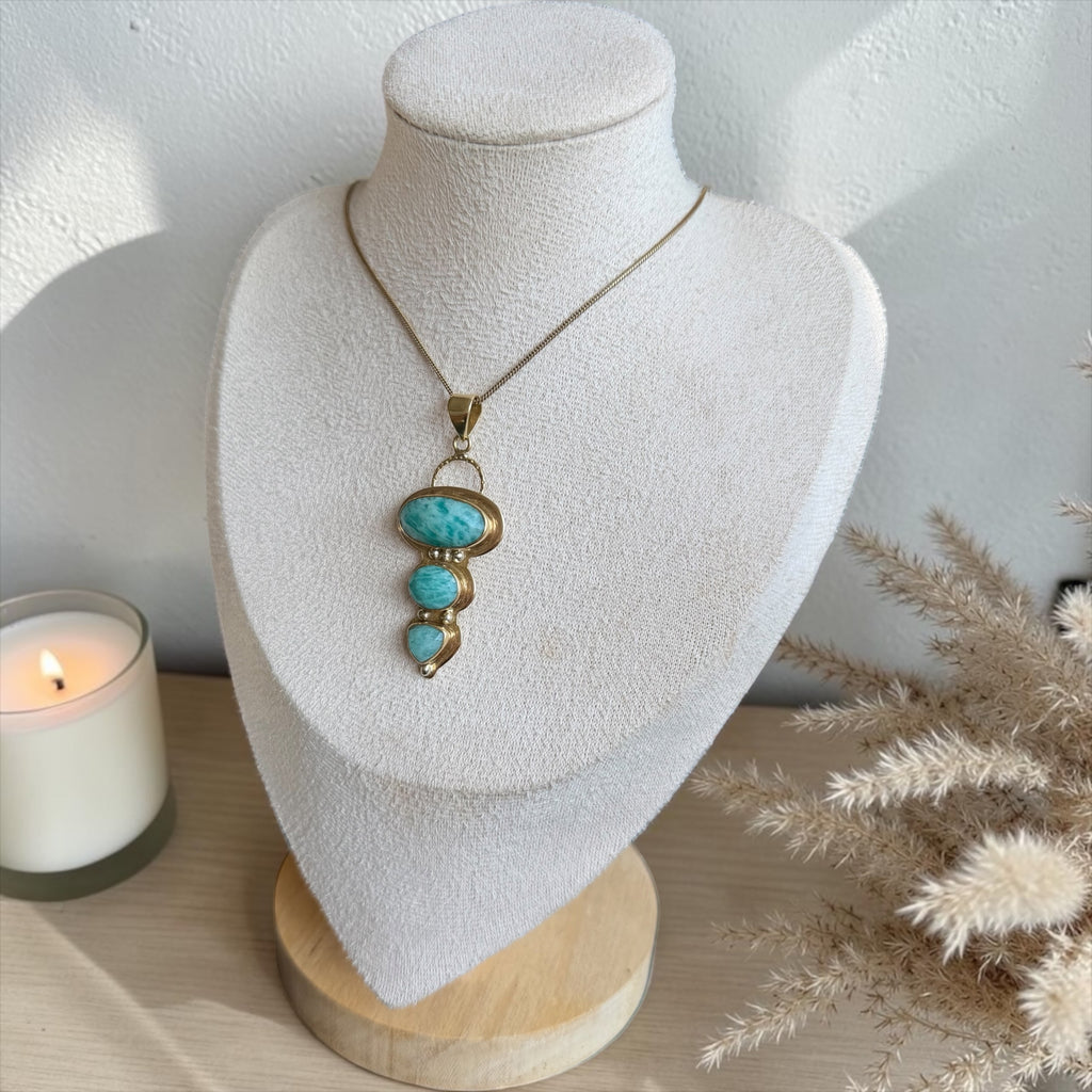Ocean Soul | Amazonite Brass Necklace