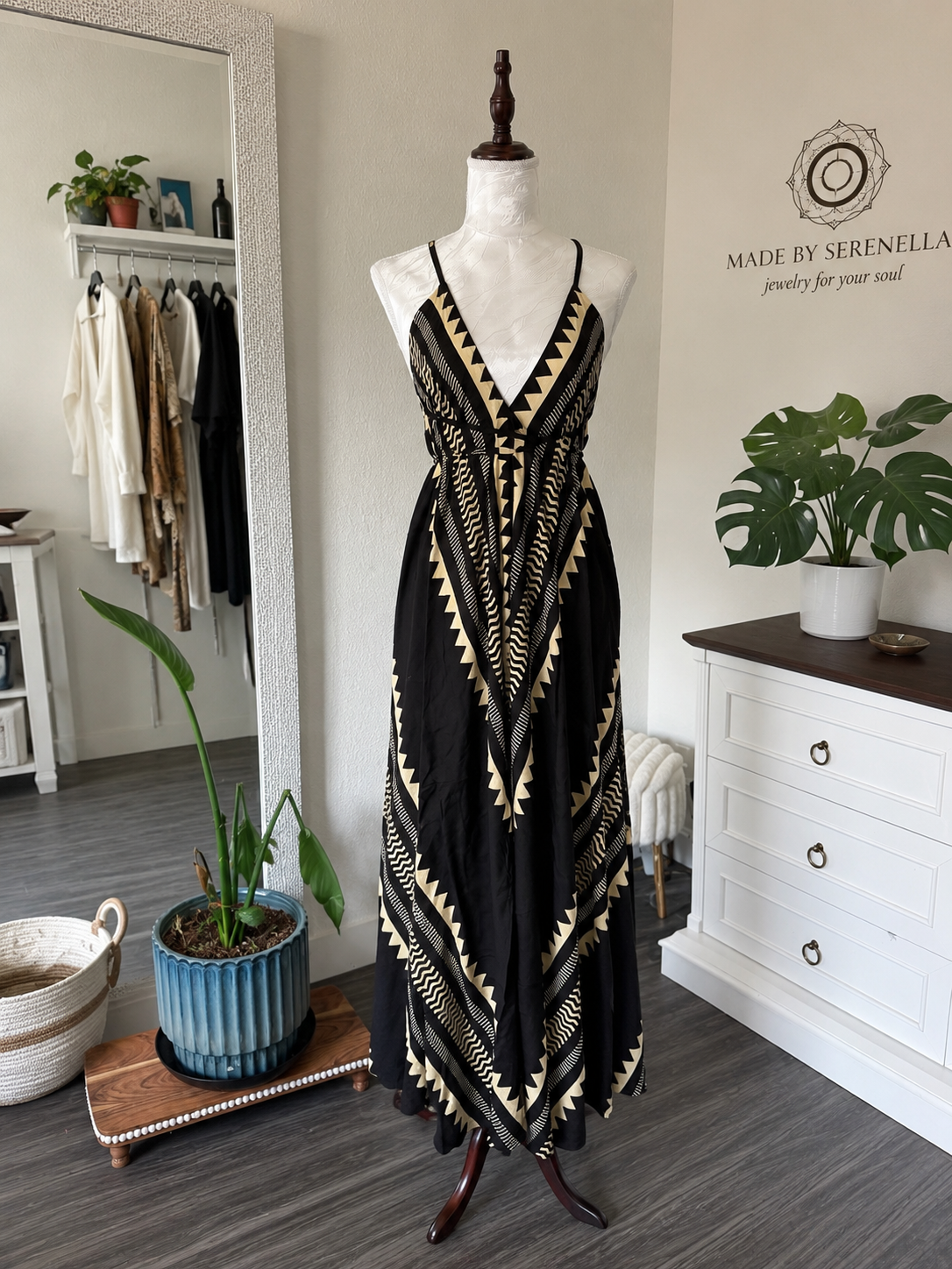 Desert Nights Block Print Long Dress – Adjustable One Size