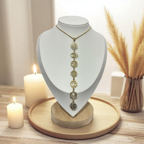 7 chakra necklace brass