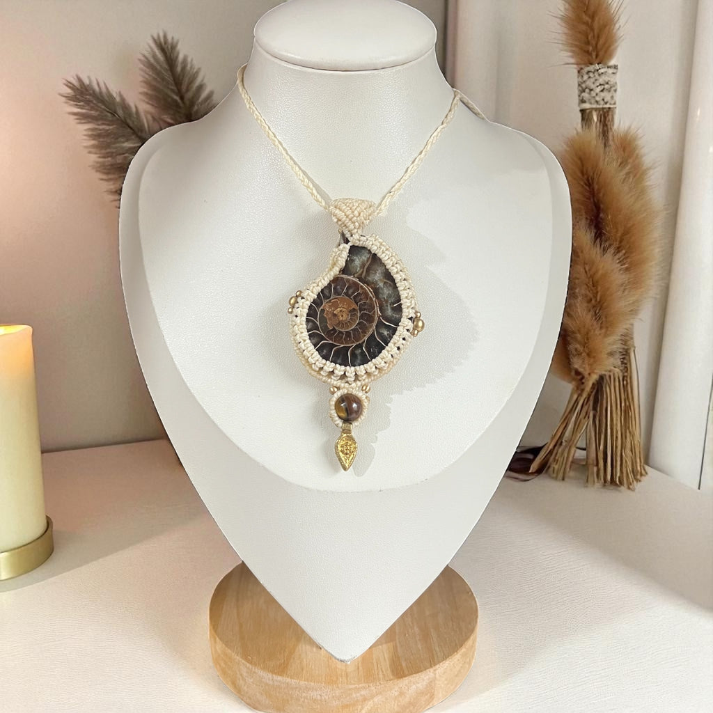 Ammonite and Tiger’s Eye Necklace – The Energy of Ancient Earth