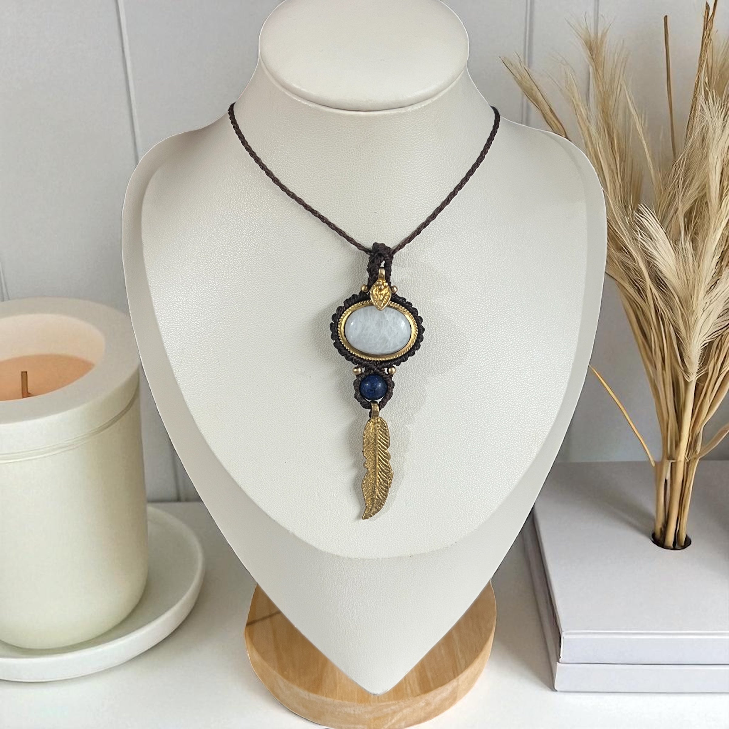 Inner Light - Rainbow moonstone and Lapis Lazuli