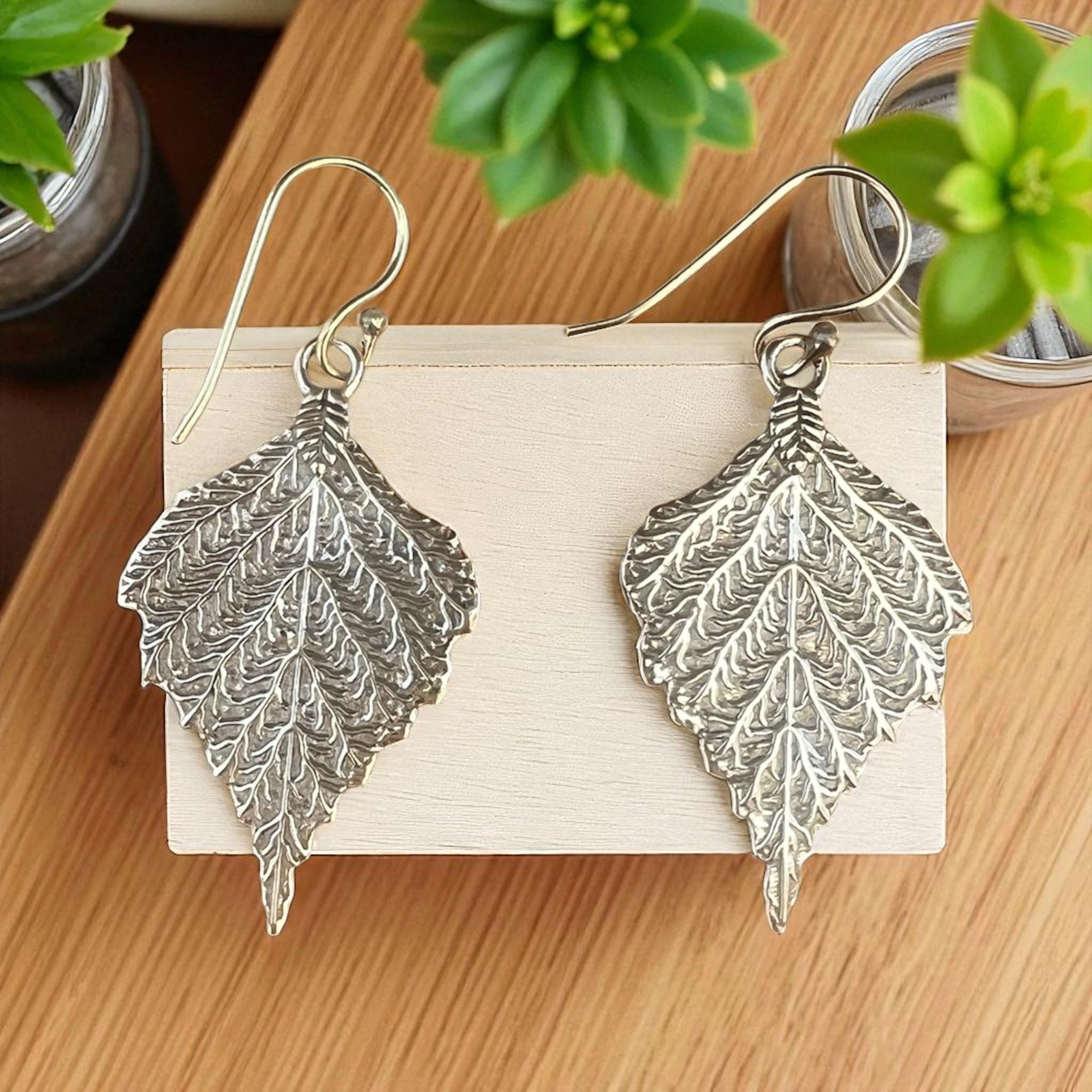 Golden leaf earrings